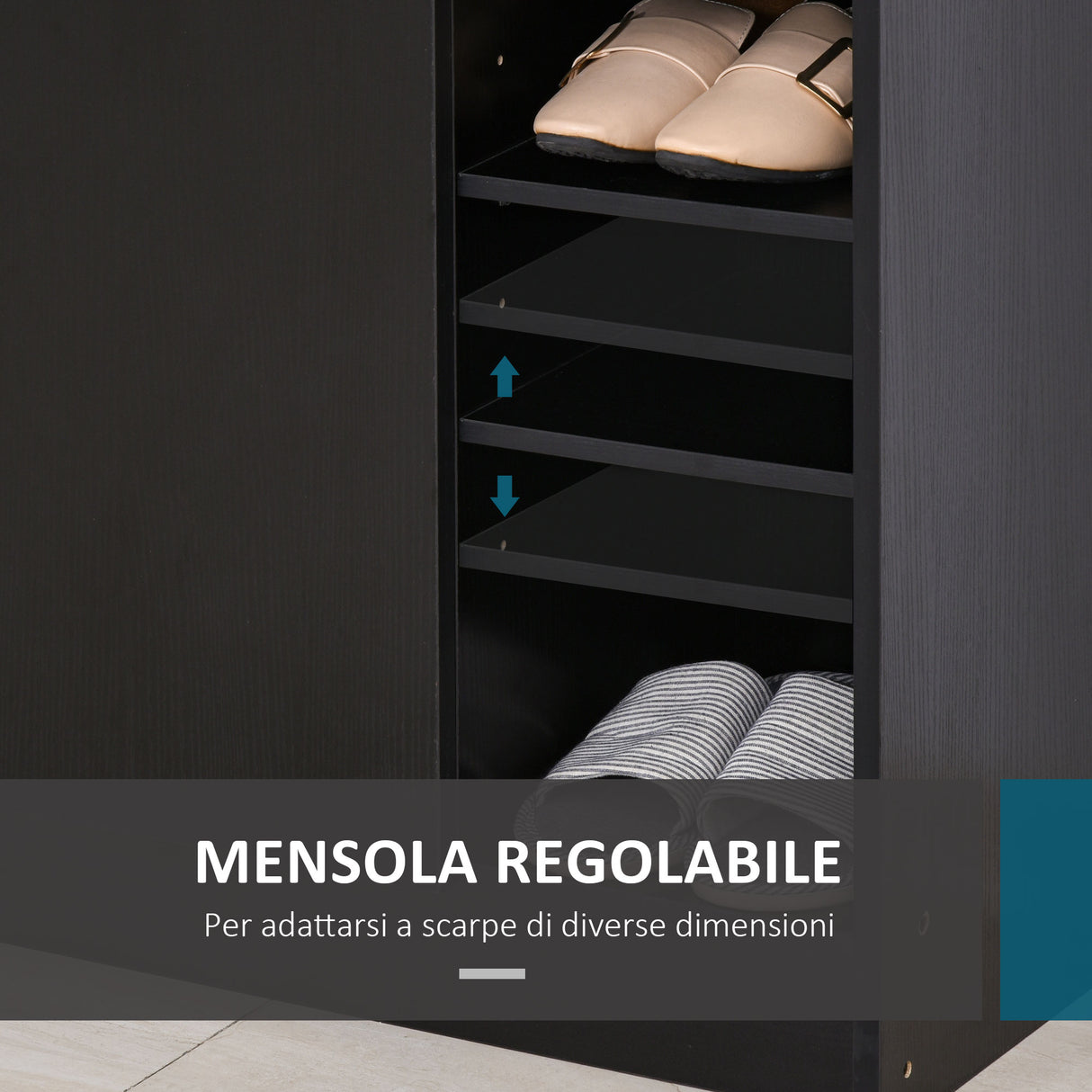 easycomfort easycomfort armadio scarpiera salvaspazio regolabile scarpiera moderna in legno per 12 paia di scarpe con 4 ripiani aperti 83x30x90 cm nero ean 8054111842204