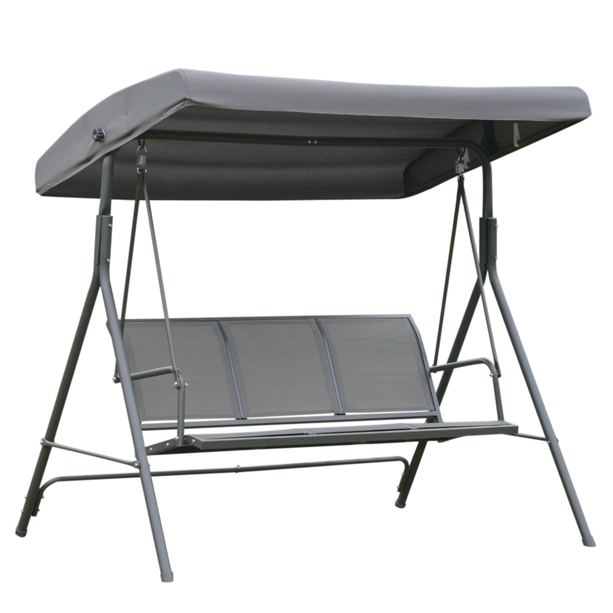 easycomfort easycomfort dondolo 3 posti con baldacchino in acciaio e tessuto poliestere grigio 178x111x155cm