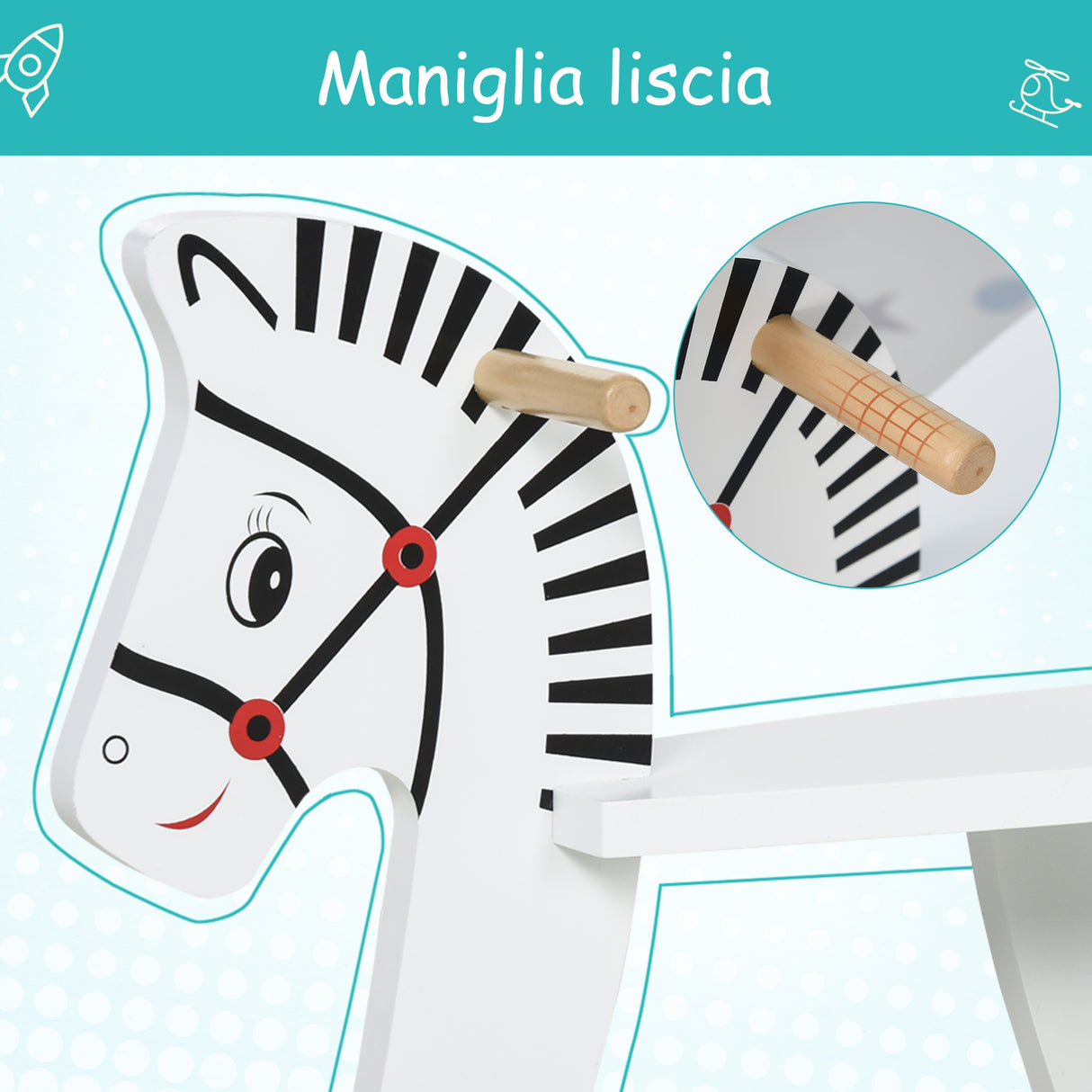 easycomfort easycomfort cavallo a dondolo per bambini 1 3 anni in legno bianco