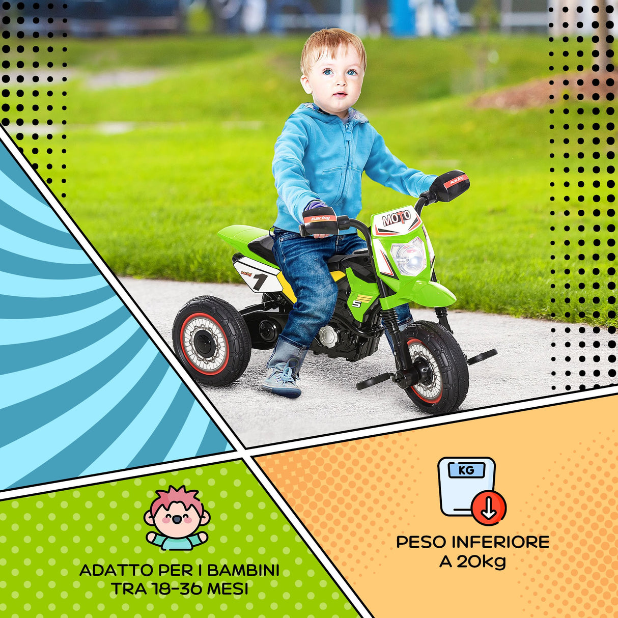 easycomfort easycomfort triciclo a pedali per bambini eta 18 36 mesi verde