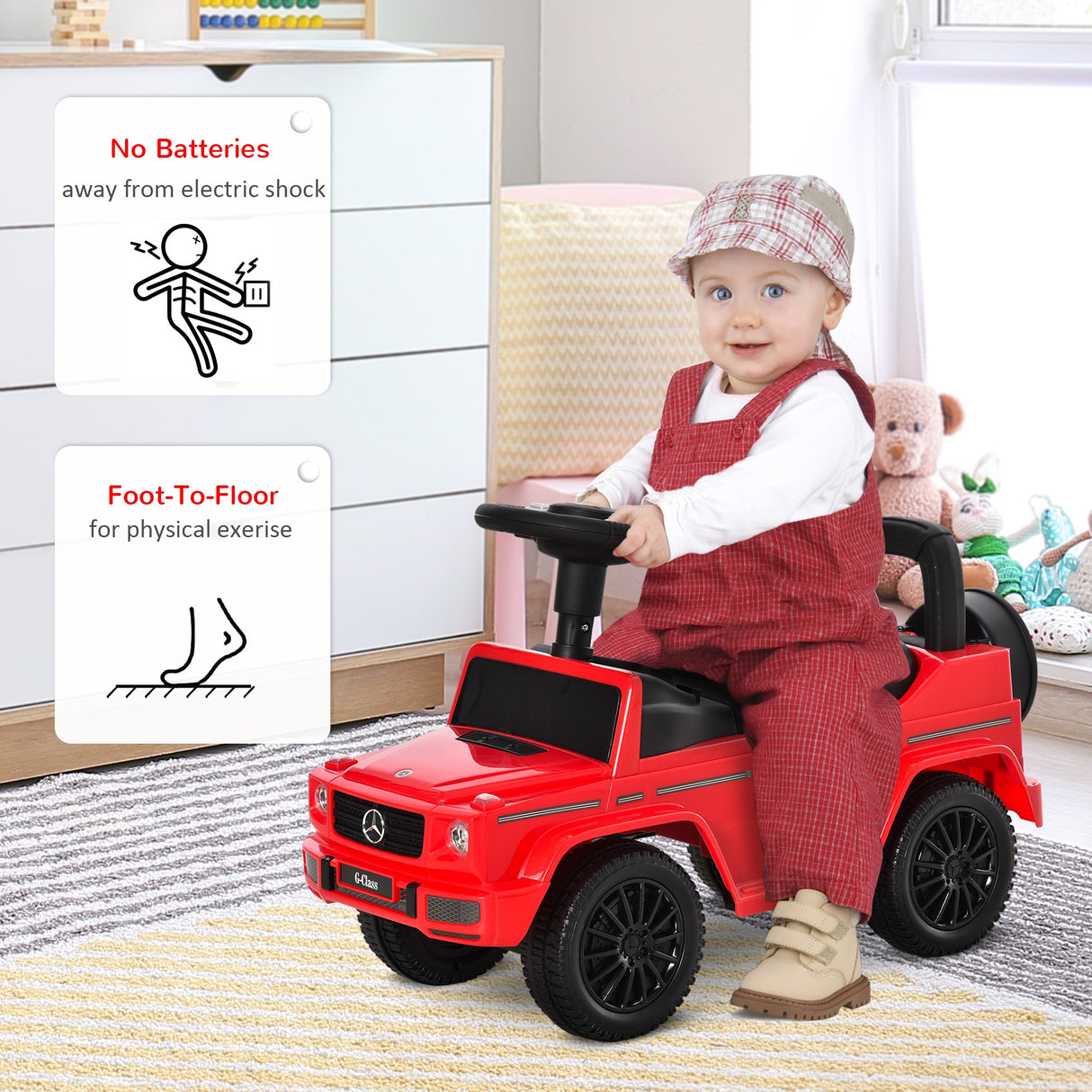 easycomfort easycomfort macchina giocattolo macchina cavalcabile per bambini 12 36 mesi mercedes benz g350 rossa