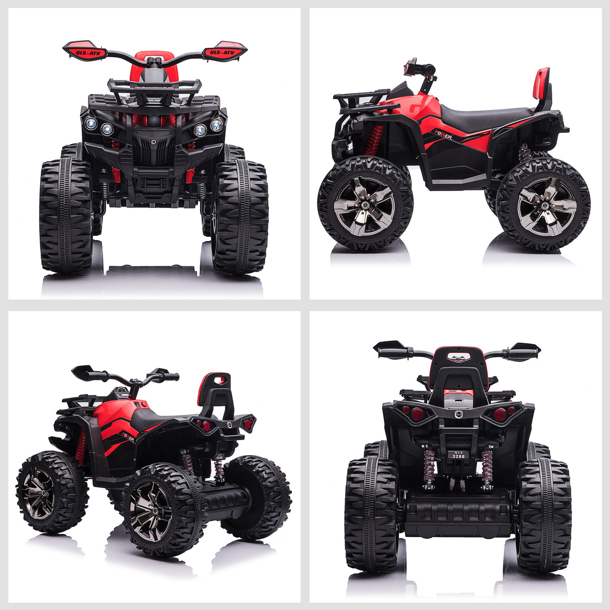 easycomfort easycomfort quad per bambini elettrico 12v con fari e batteria ricaricabile eta 3 5 anni 100x65x73cm rosso