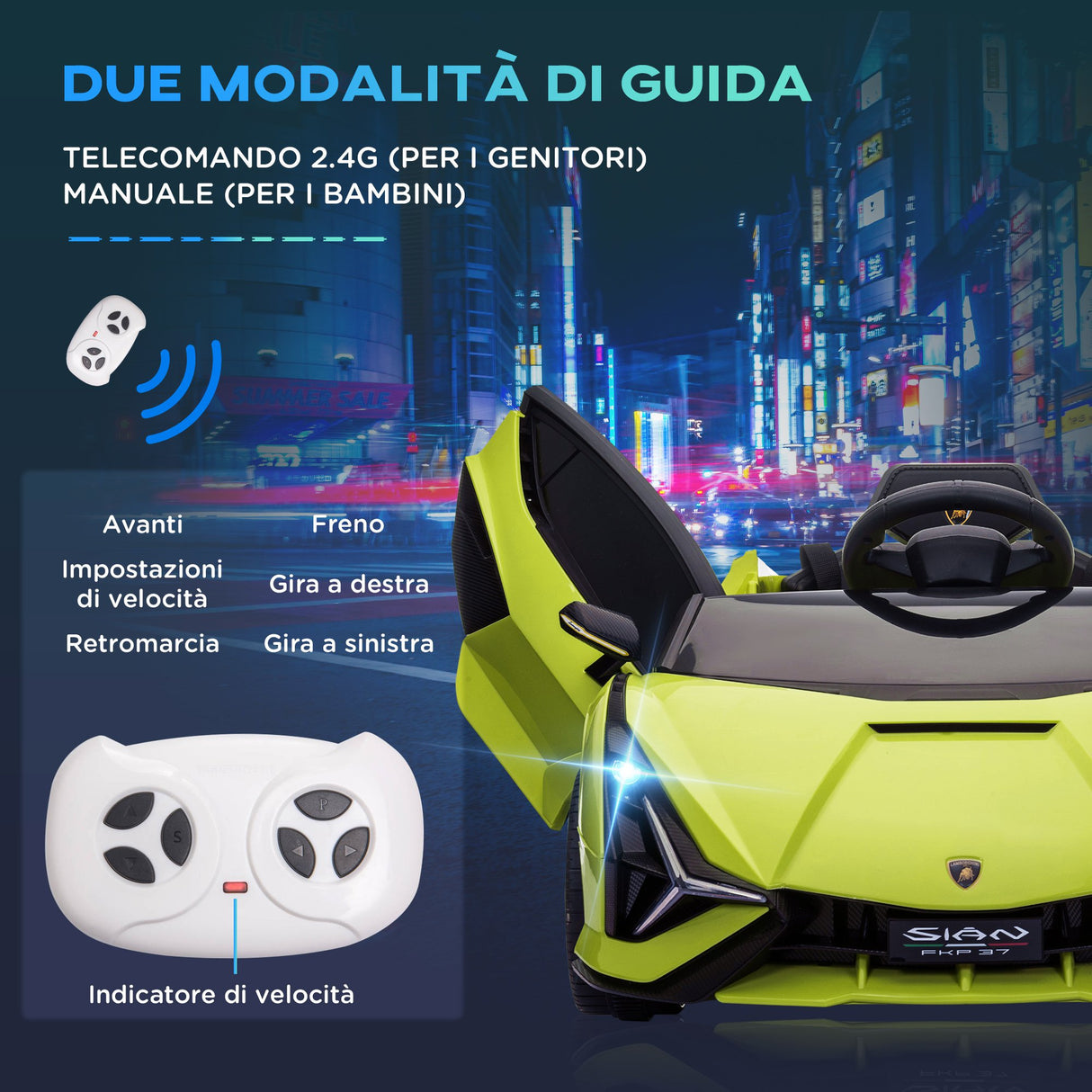 easycomfort easycomfort macchina elettrica per bambini 12v con fari e musica telecomando e velocita 3 5kmh eta 3 5 anni 108x62x40cm verde