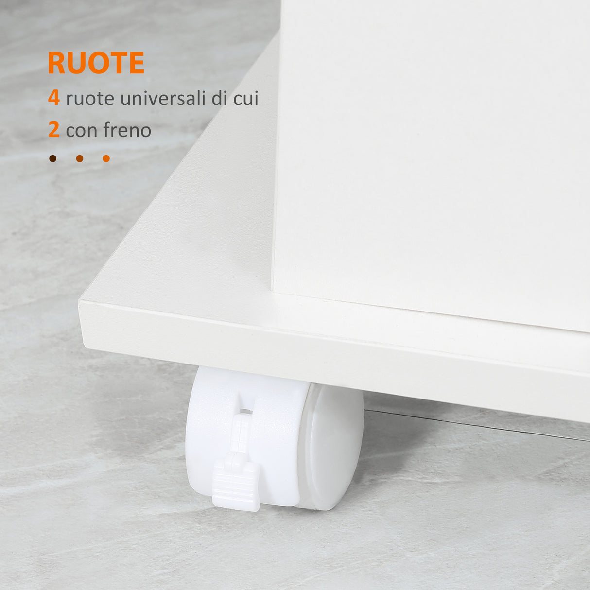 easycomfort easycomfort carrello da cucina portavivande in legno con 2 ripiani e ruote 60x38x77cm bianco