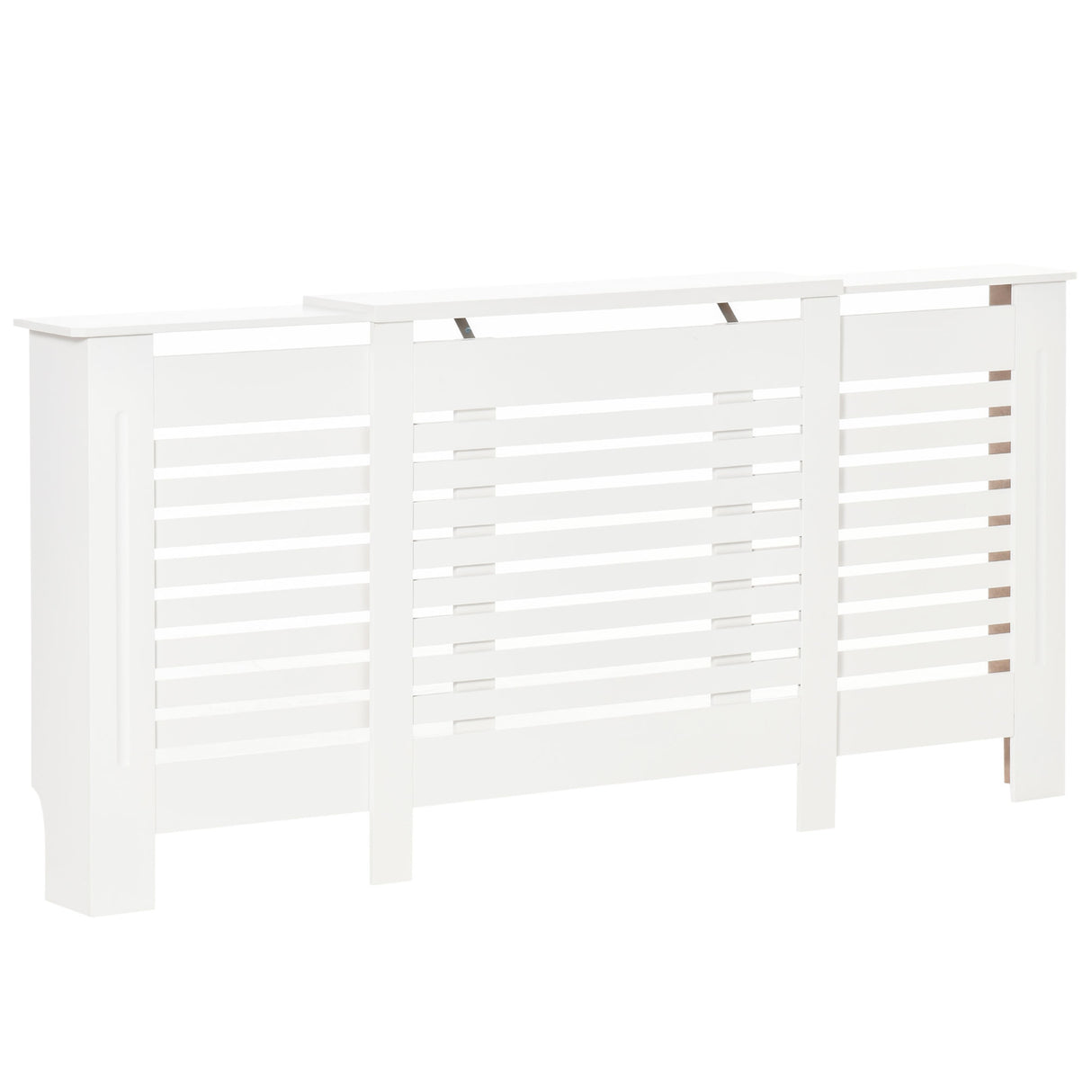 easycomfort mobile copricalorifero larghezza regolabile e mensola superiore in mdf e legno bianco