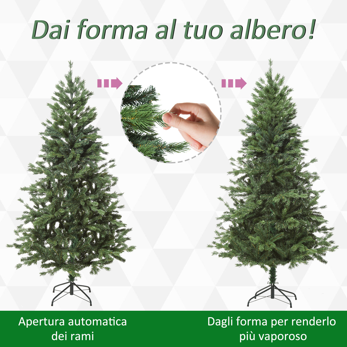 easycomfort easycomfort albero di natale artificiale gigante 210cm realistico decorazione di natale con 934 rami base pieghevole e rimovibile
