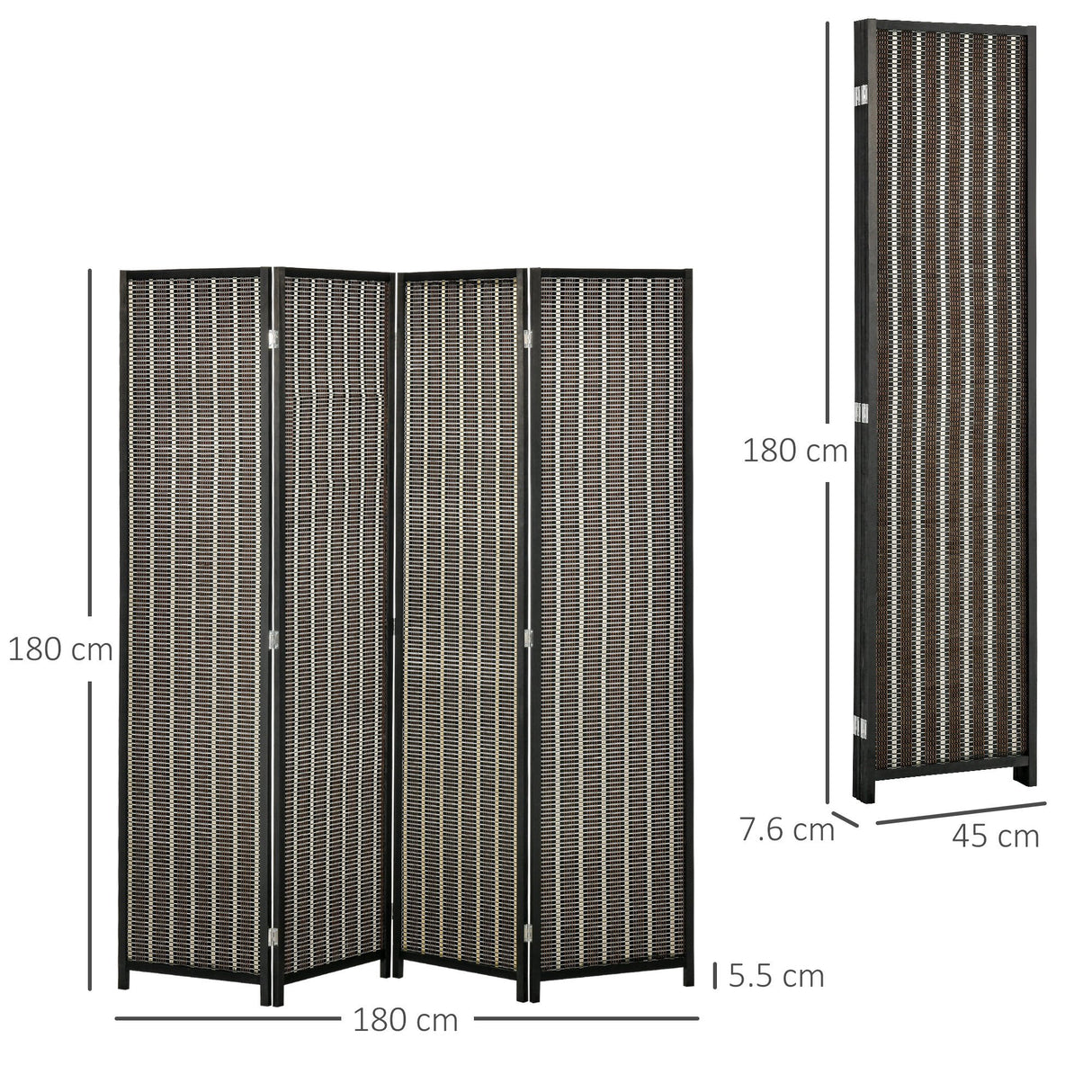 easycomfort easycomfort separe pieghevole a 4 pannelli struttura in legno e bambu fantasia