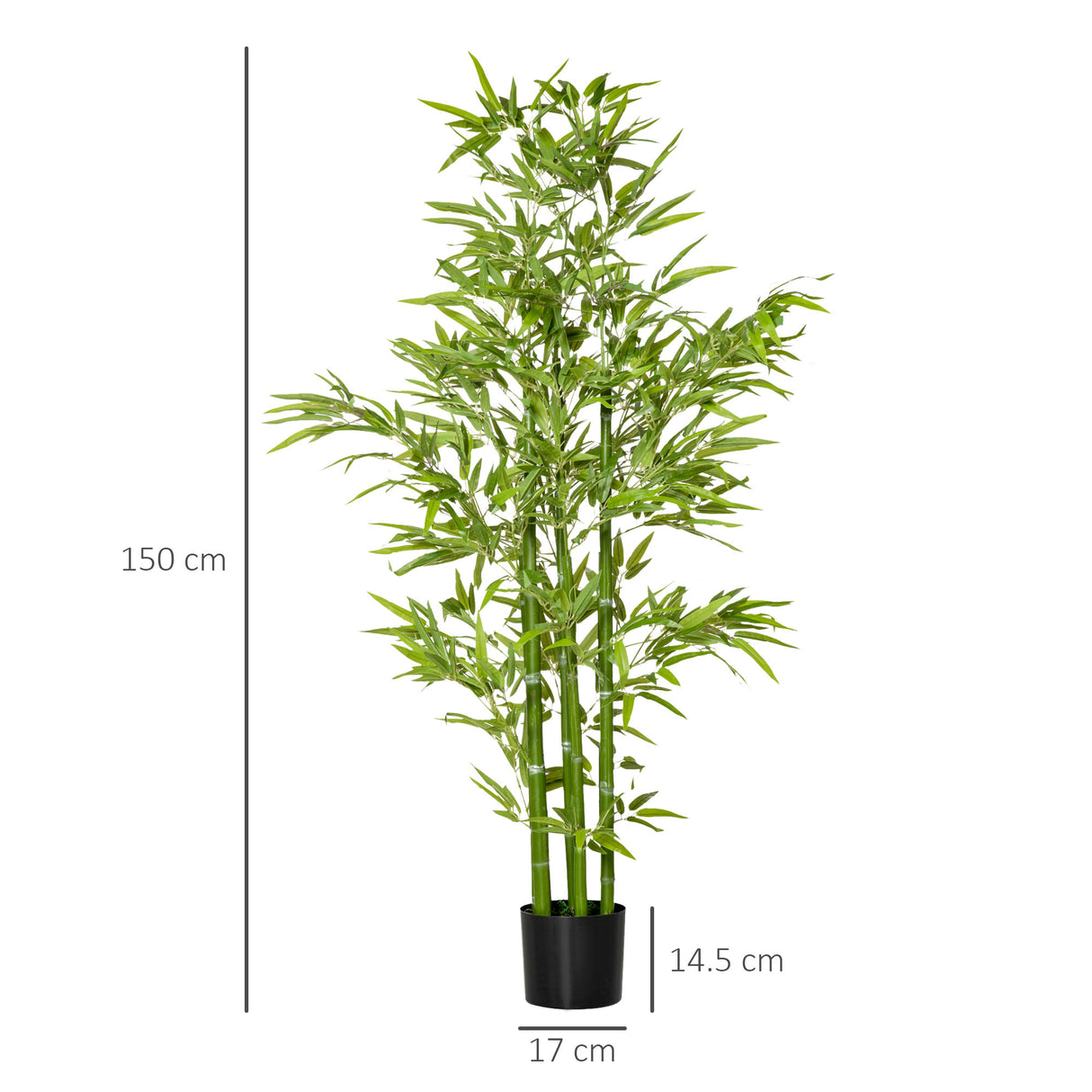 easycomfort pianta finta di bambu alta 150cm con vaso incluso per interno ed esterno