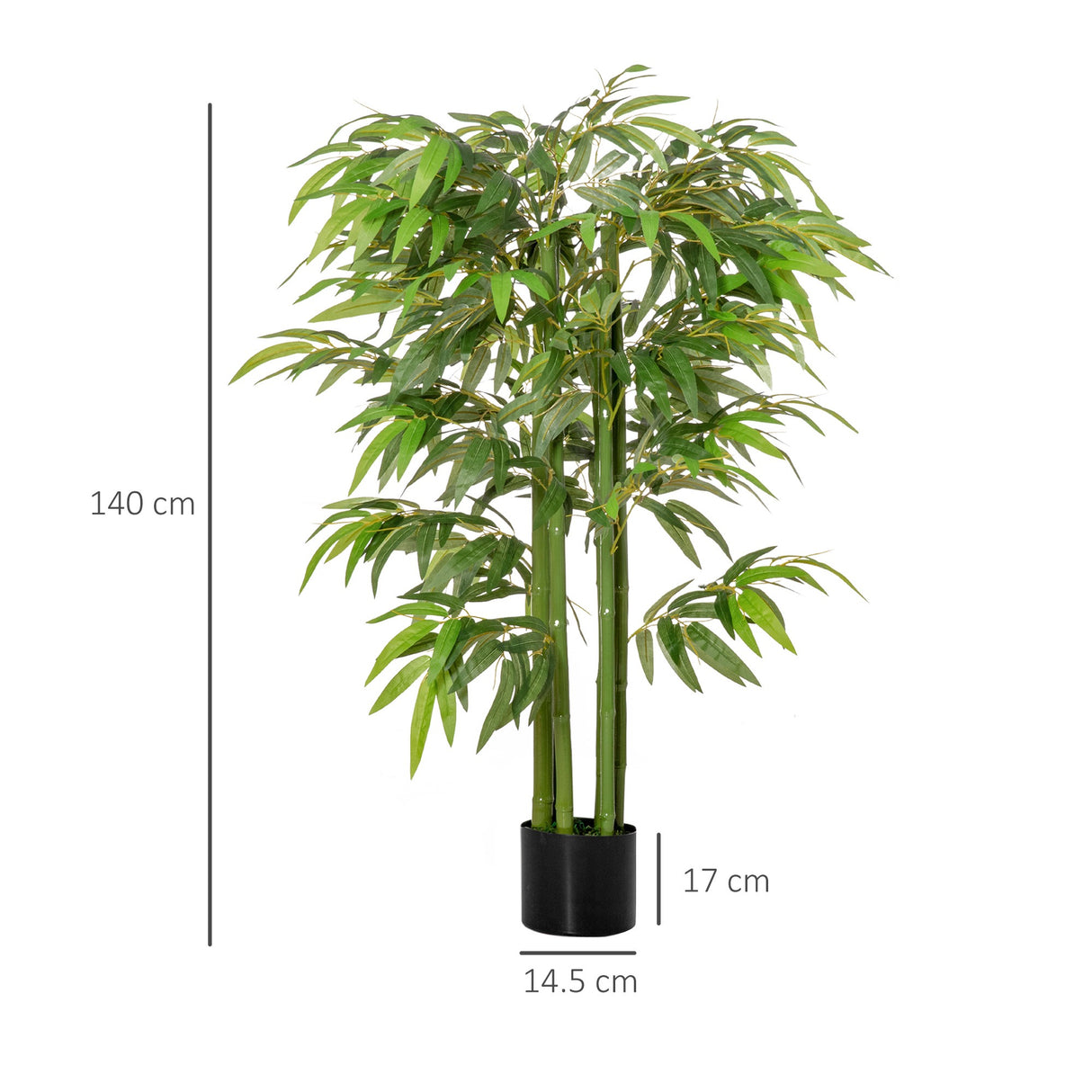 easycomfort pianta finta bambu in vaso realistico con 780 foglie per interno ed esterno 140cm