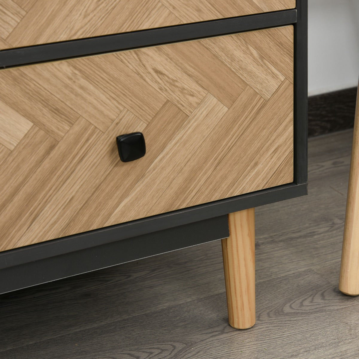 easycomfort easycomfort armadio 2 ante in legno con 4 vani 2 cassetti e appendiabiti grigio scuro 90x50x190cm