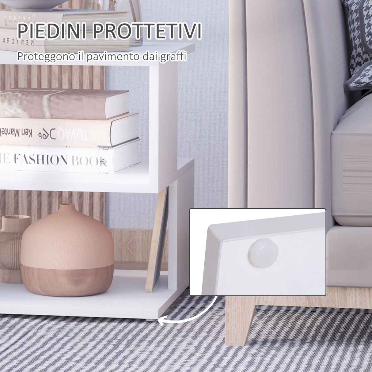easycomfort easycomfort tavolino da caffe 2 ripiani aperti design moderno salotto soggiorno legno 40x40x43cm bianco ean 8054111841382