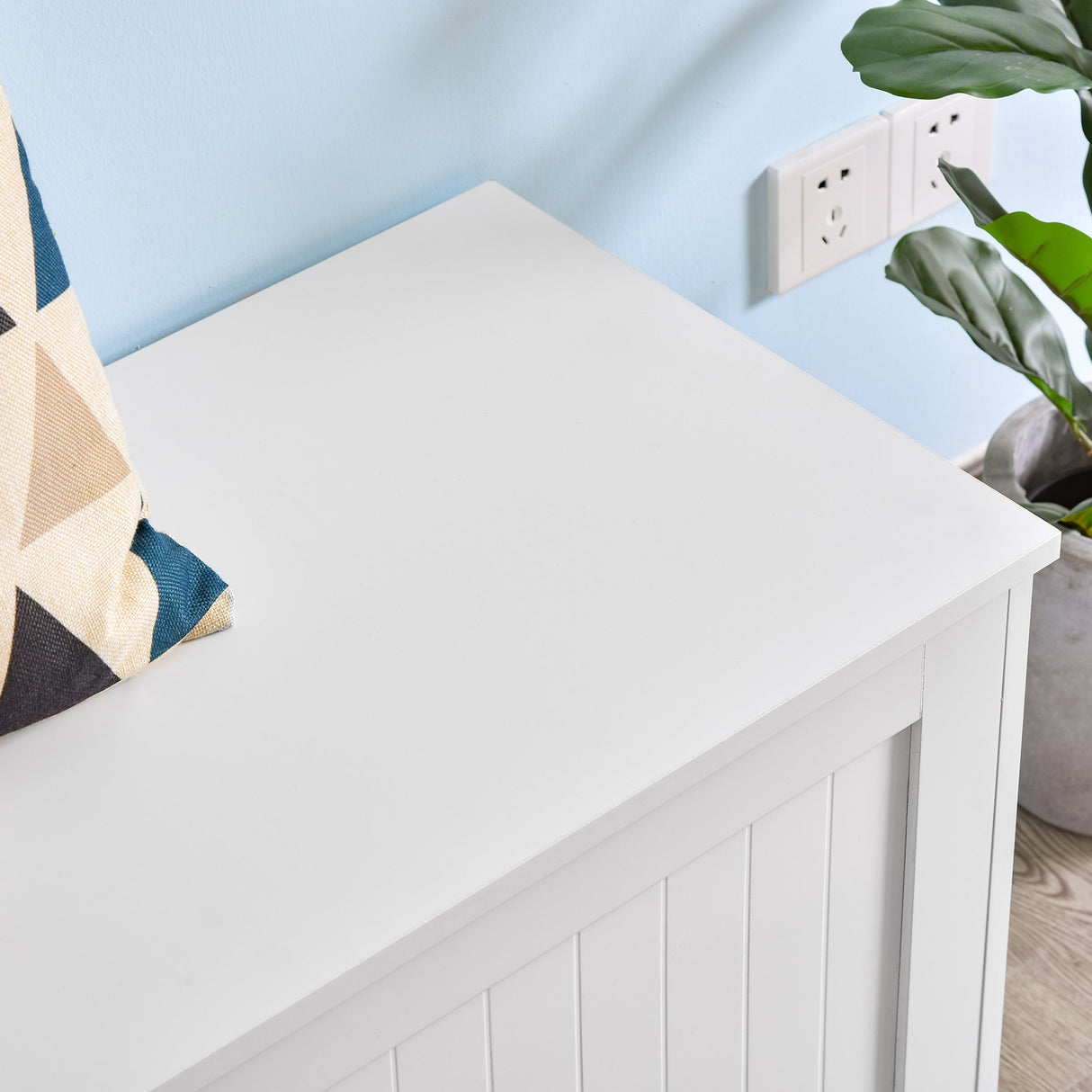 easycomfort easycomfort panca contenitore multiuso in legno mdf apertura con blocco di sicurezza 81x40x46cm bianco