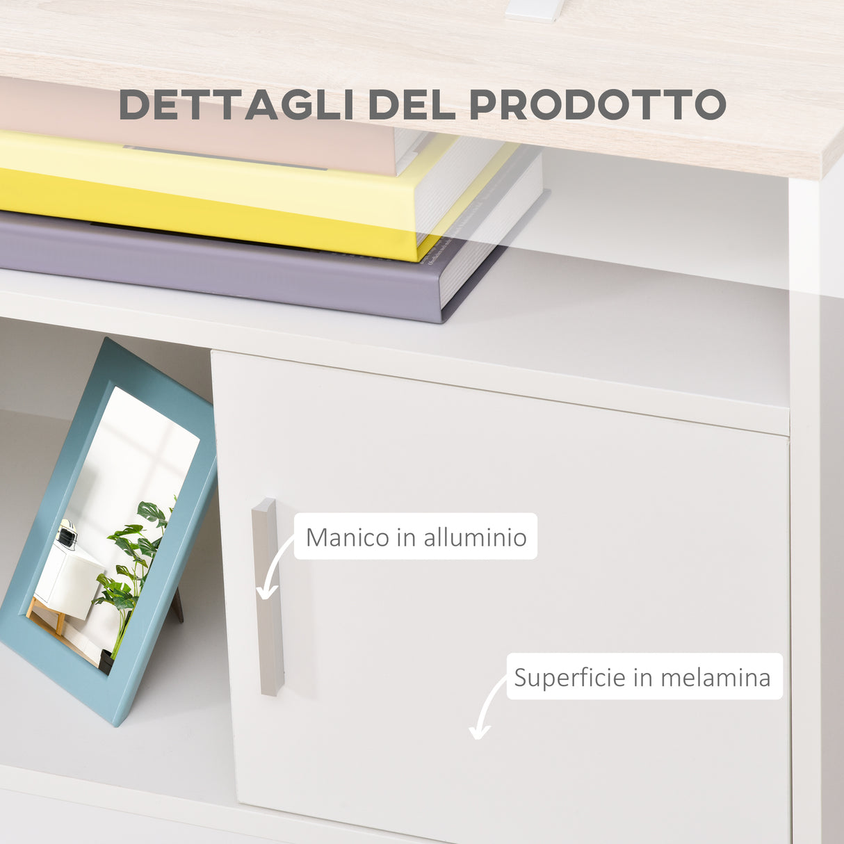 easycomfort easycomfort mobile tv con 3 scomparti aperti 2 armadietti e piano dappoggio mobile per tv fino a 50 in truciolato 105x40x52cm bianco e legno