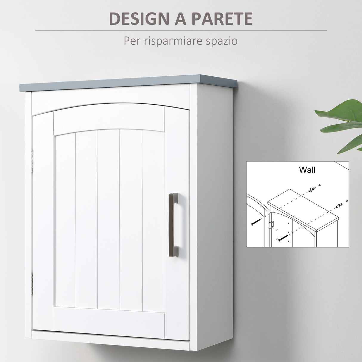 easycomfort easycomfort mobile pensile bagno a unanta con mensola regolabile 41x18 5x52cm bianco e grigio