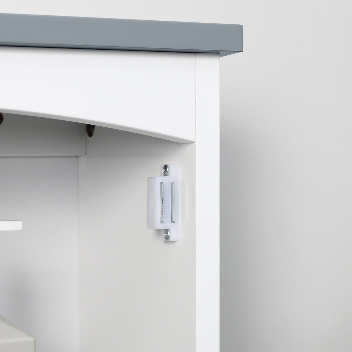 easycomfort easycomfort mobile pensile bagno a unanta con mensola regolabile 41x18 5x52cm bianco e grigio