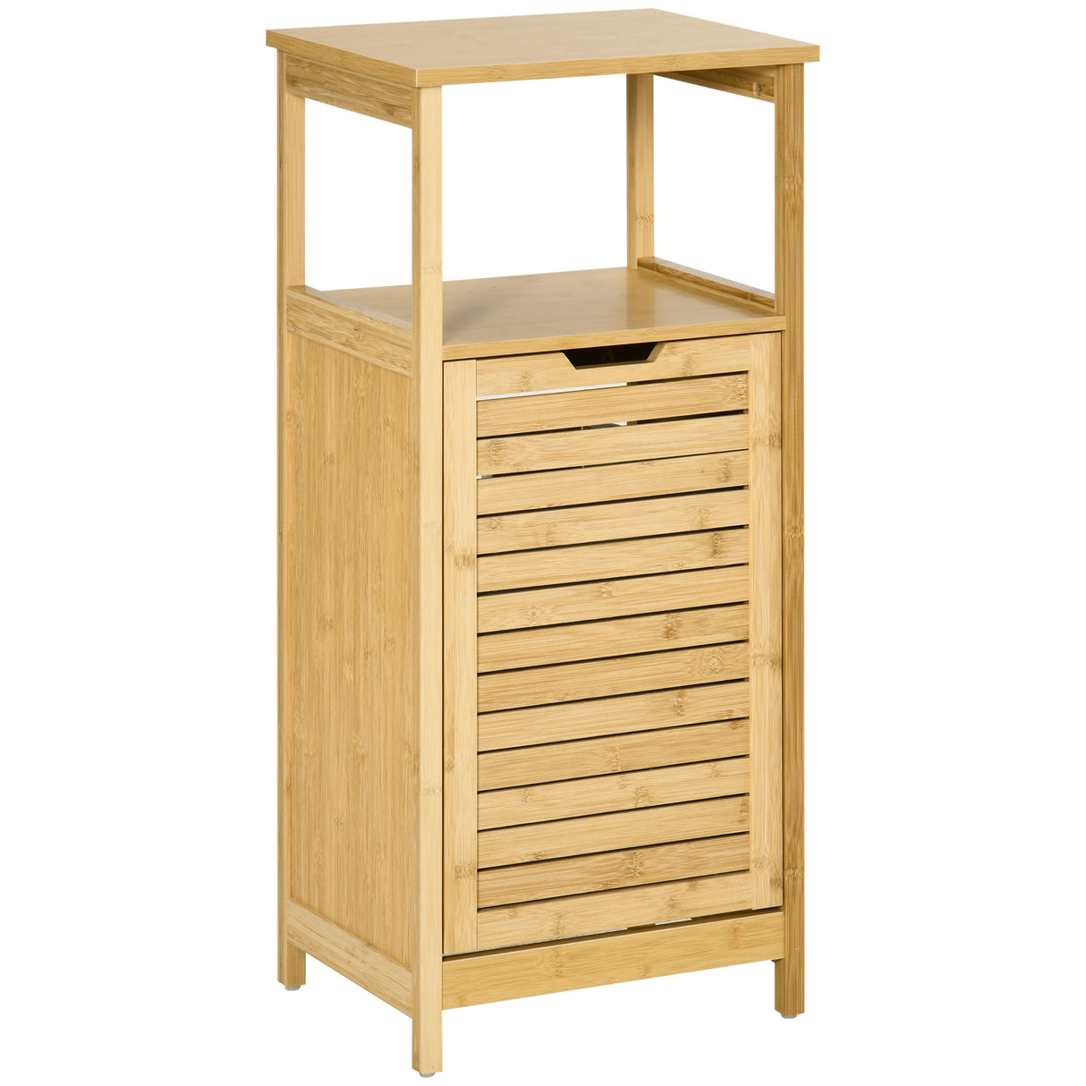 easycomfort easycomfort mobiletto bagno con cesto multiuso per bucato e giocattoli in mdf e bambu 40x30x86 5cm