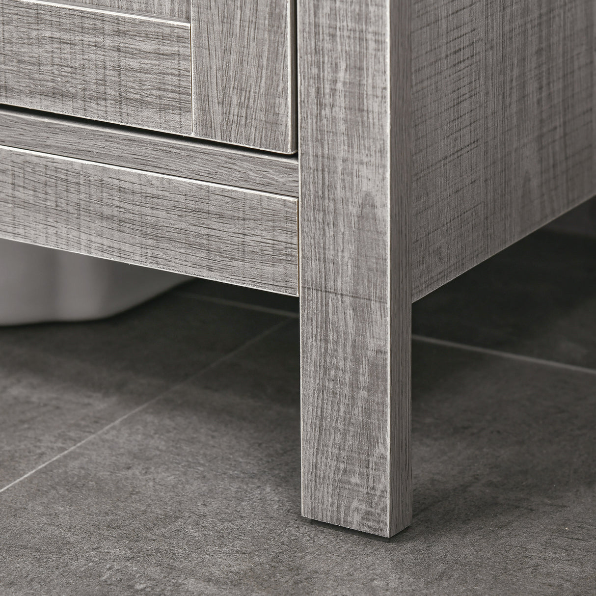 easycomfort easycomfort mobile sottolavabo con armadietto a 2 ante e ripiani in legno 60x30x60cm grigio