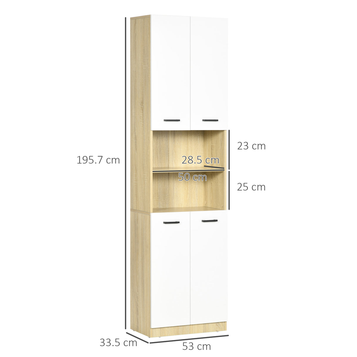 easycomfort easycomfort mobile bagno in truciolato bianco con 2 armadietti con ante e 2 ripiani aperti 53x33 5x195 7 cm