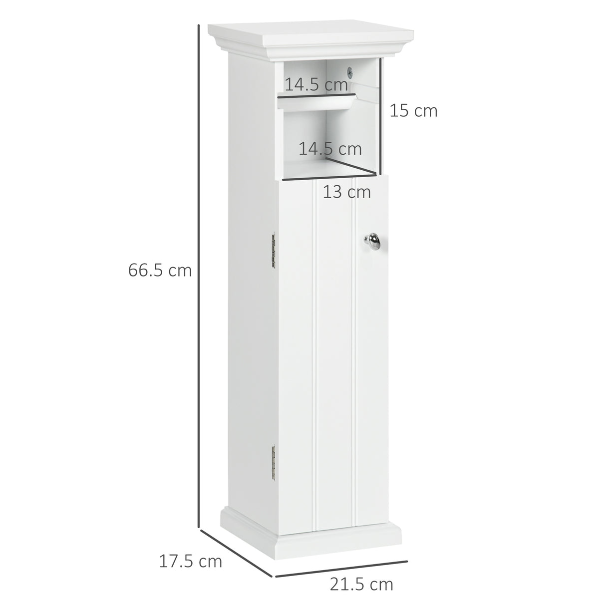 easycomfort easycomfort mobile bagno con porta carta igienica e armadietto in legno mdf 21 5x17 8x66 5cm bianco