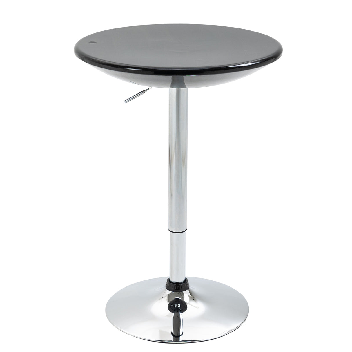 easycomfort easycomfort tavolo rotondo da bar con piano girevole altezza regolabile con leva a gas e base nero