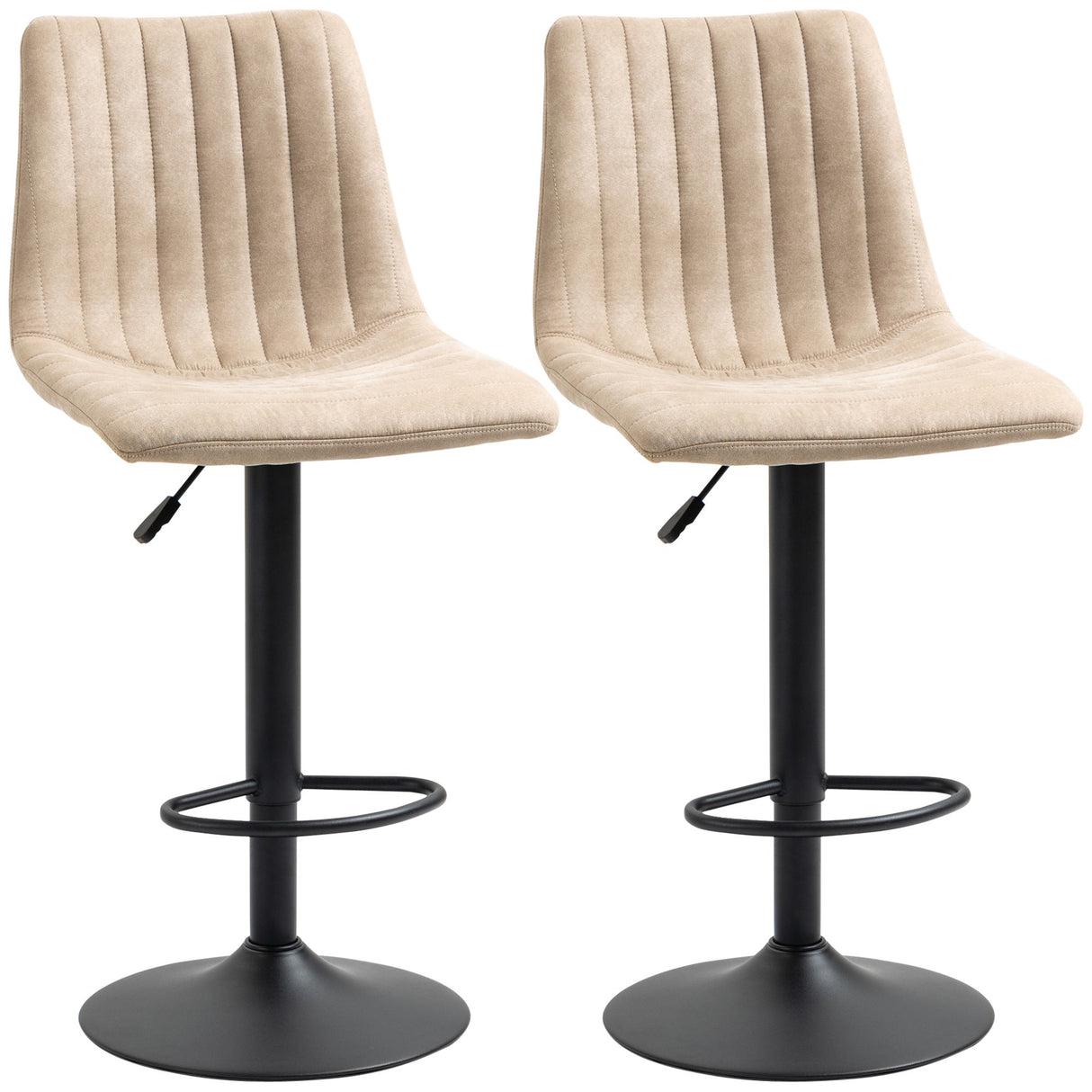 easycomfort easycomfort sgabelli da bar set 2 pezzi ad altezza regolabile in acciaio e poliestere 47 5x57 5x95 116 cm marrone