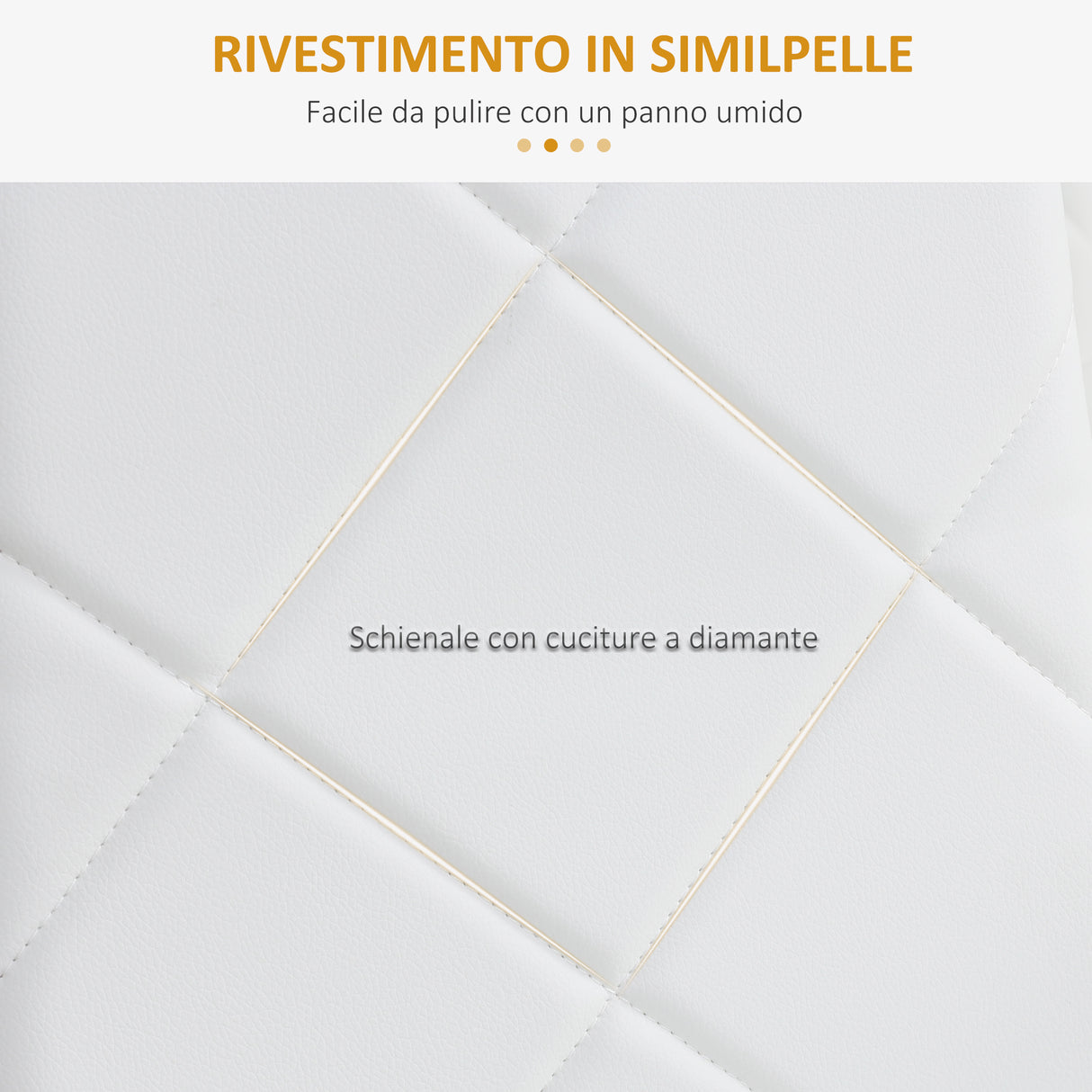 easycomfort easycomfort set di 4 sedie da pranzo con schienale alto in finta pelle e acciaio 41x50x97cm bianco