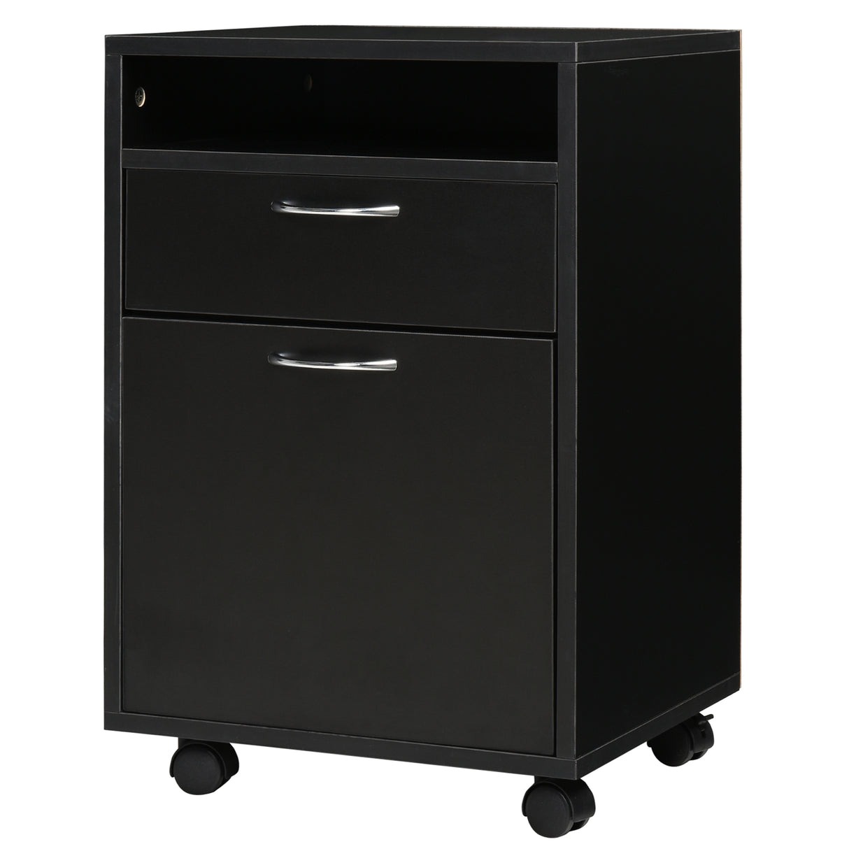 easycomfort easycomfort cassettiera portadocumenti da ufficio in legno nero con 2 cassetti 4 ruote ominidirezionali 40 x 35 x 60cm ean 8054111843461