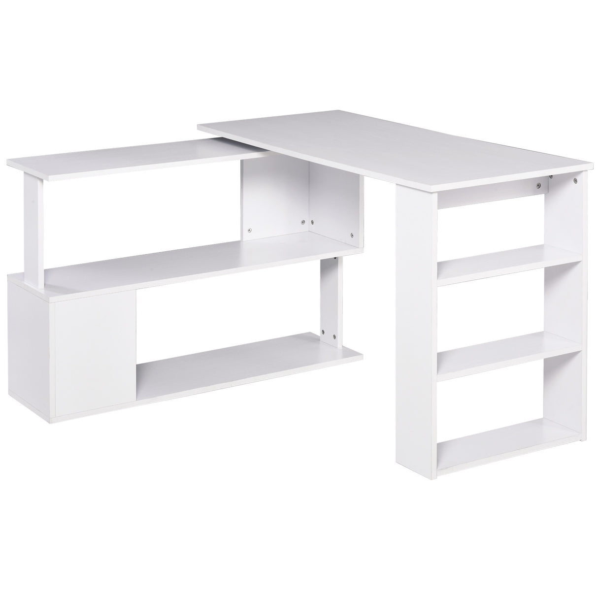 easycomfort easycomfort scrivania ad angolo con 5 ripiani 120 x 100 x 74 5cm bianca ean 8054111845861