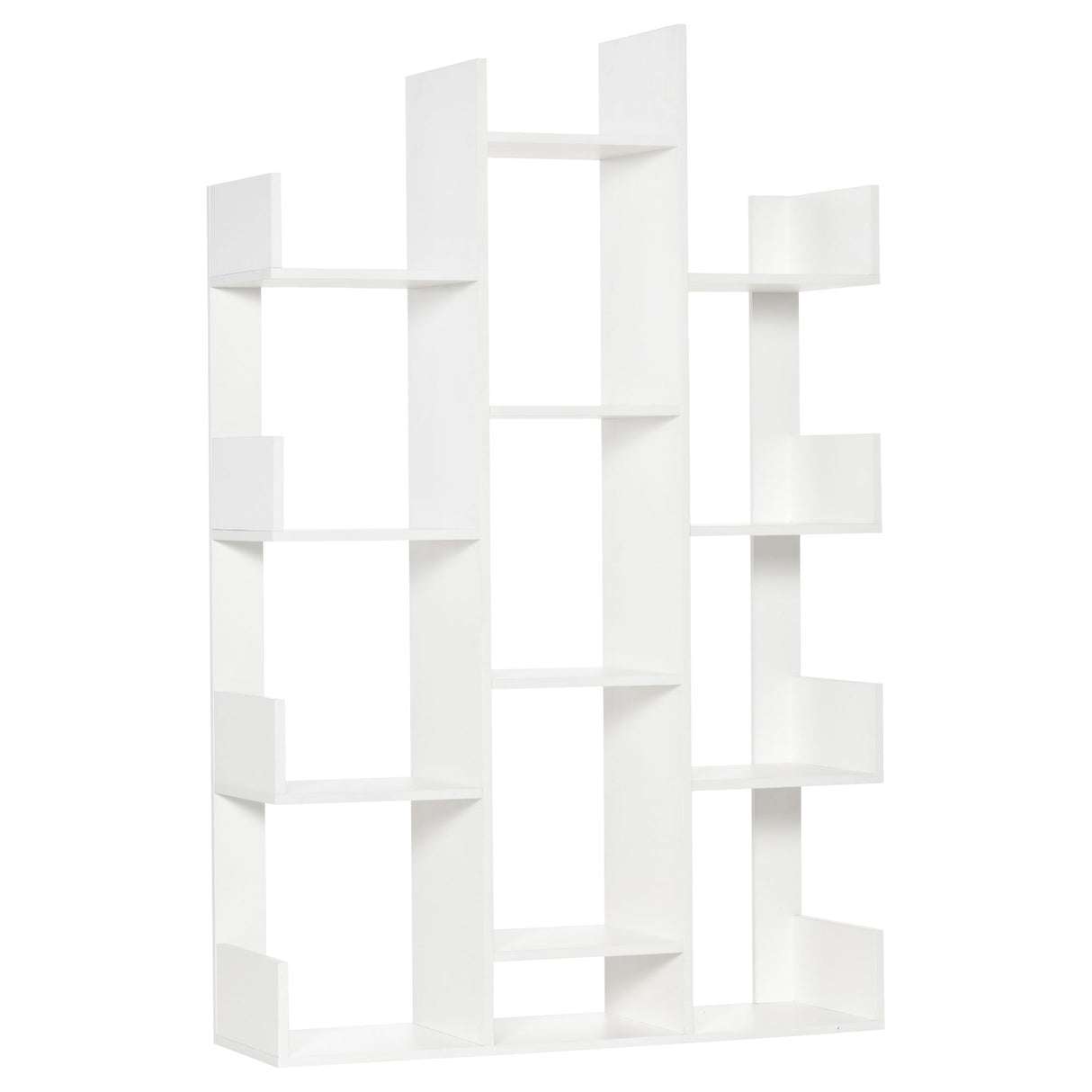 easycomfort easycomfort mobile libreria ad albero con 13 ripiani in legno truciolare 96x30x150cm