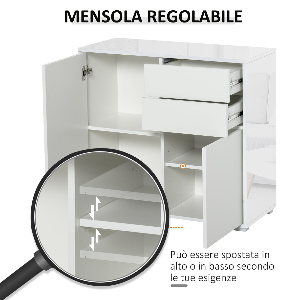 easycomfort easycomfort mobiletto armadietto multiuso 2 cassetti e 2 armadietti apertura a pressione mobile per soggiorno cucina ufficio