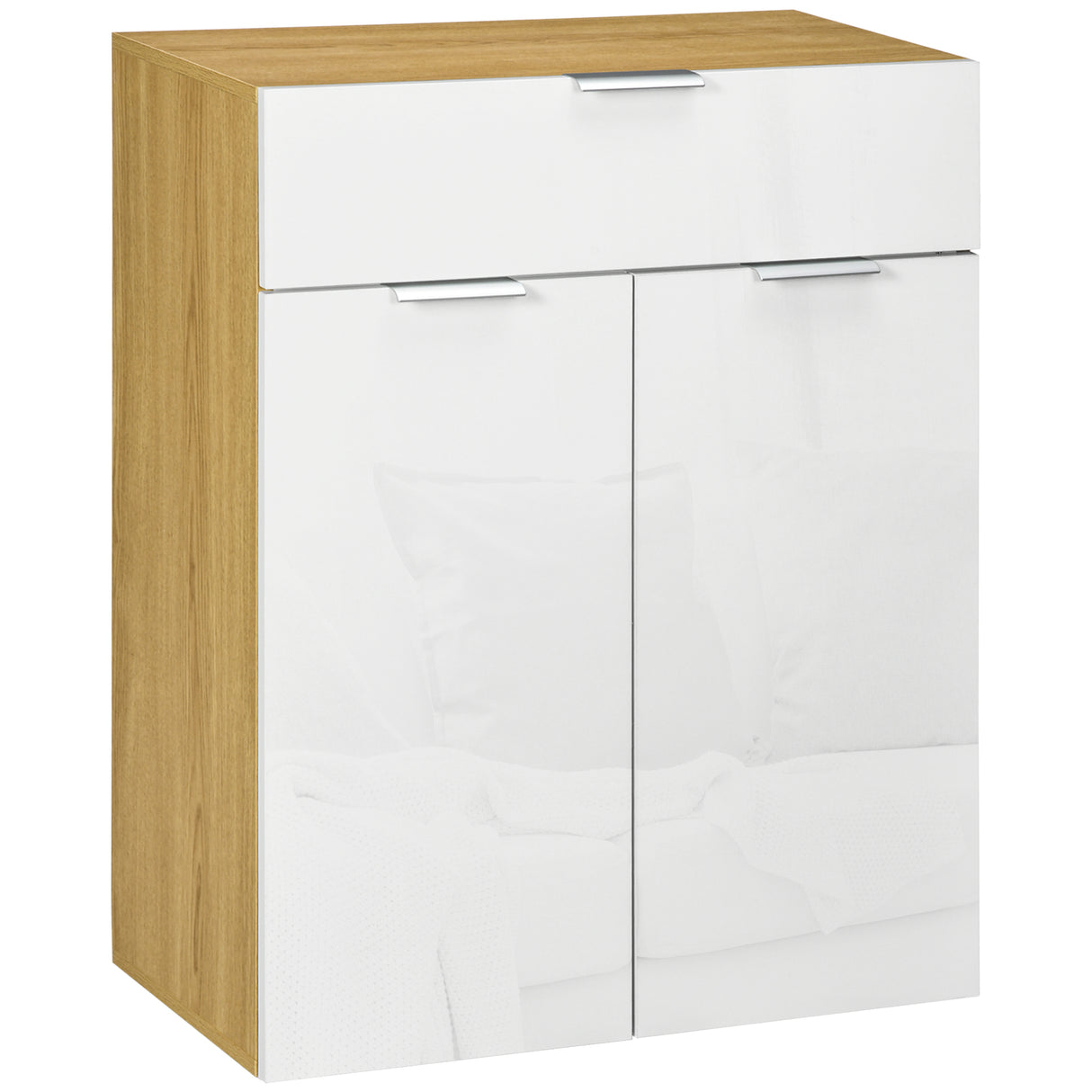 easycomfort easycomfort mobile per soggiorno con armadietto e cassetto ripiani regolabili su 3 livelli 70x35x92cm bianco