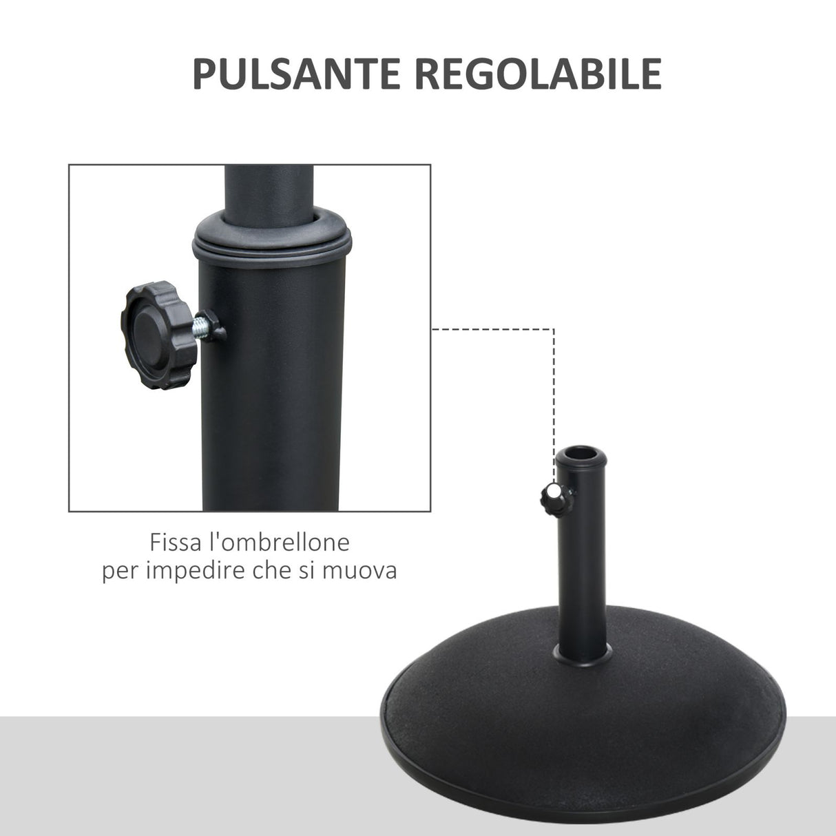 easycomfort easycomfort base per ombrellone da giardino in cemento per ombrelloni con palo di 35mm 38mm 48mm nero 50x37cm