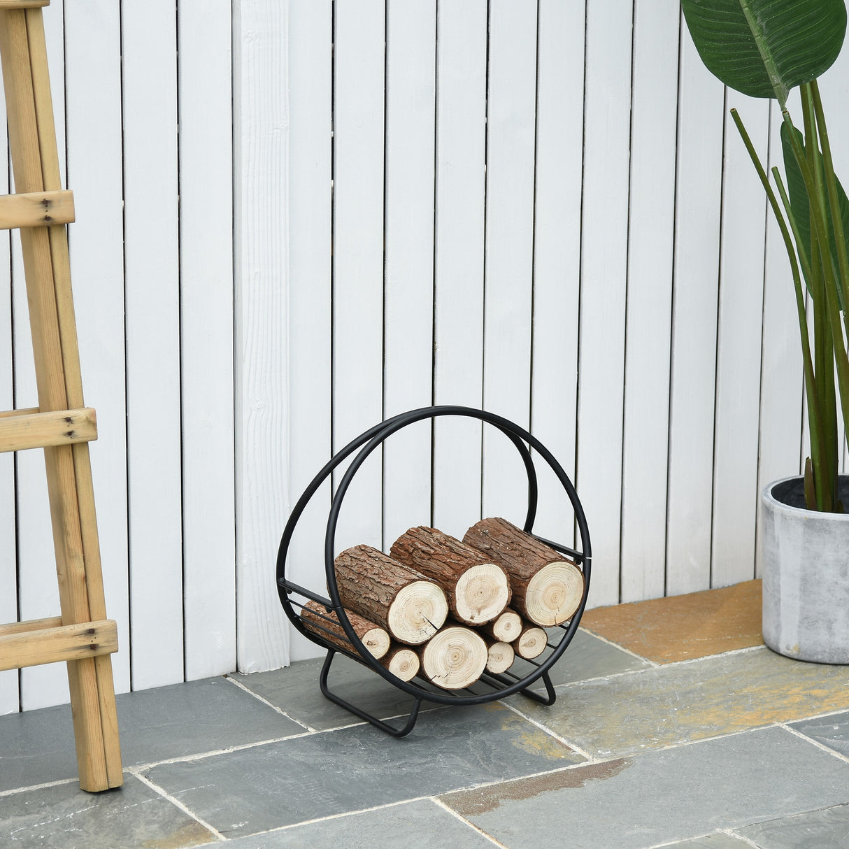 easycomfort easycomfort portalegna in ferro per interni ed esterni nero