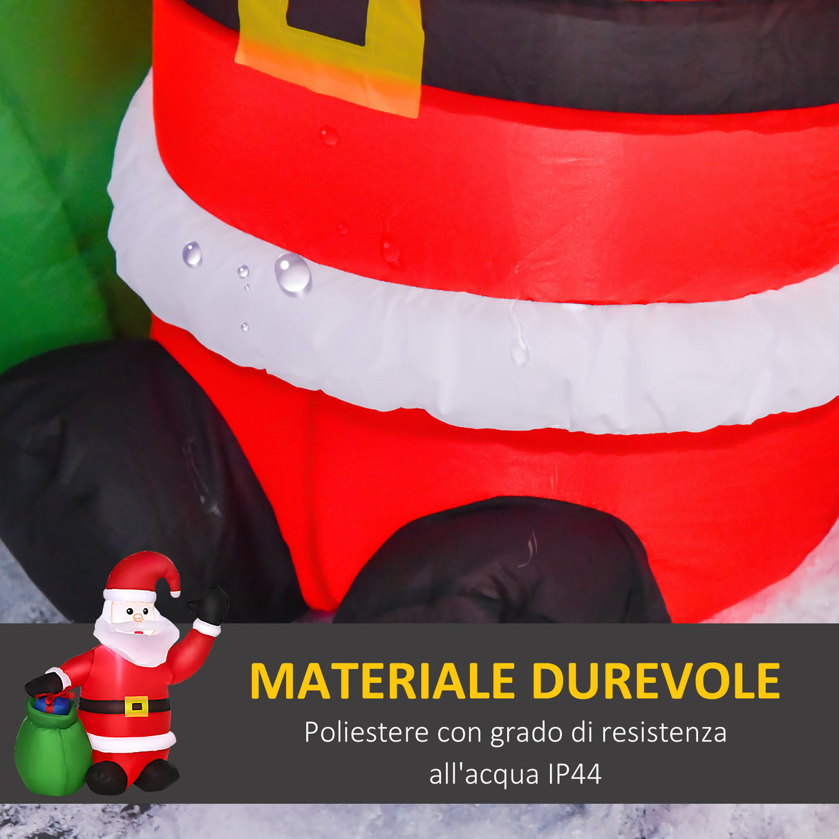 easycomfort easycomfort babbo natale gonfiabile luminoso a led in poliestere con ventilatore 70x45x120cm