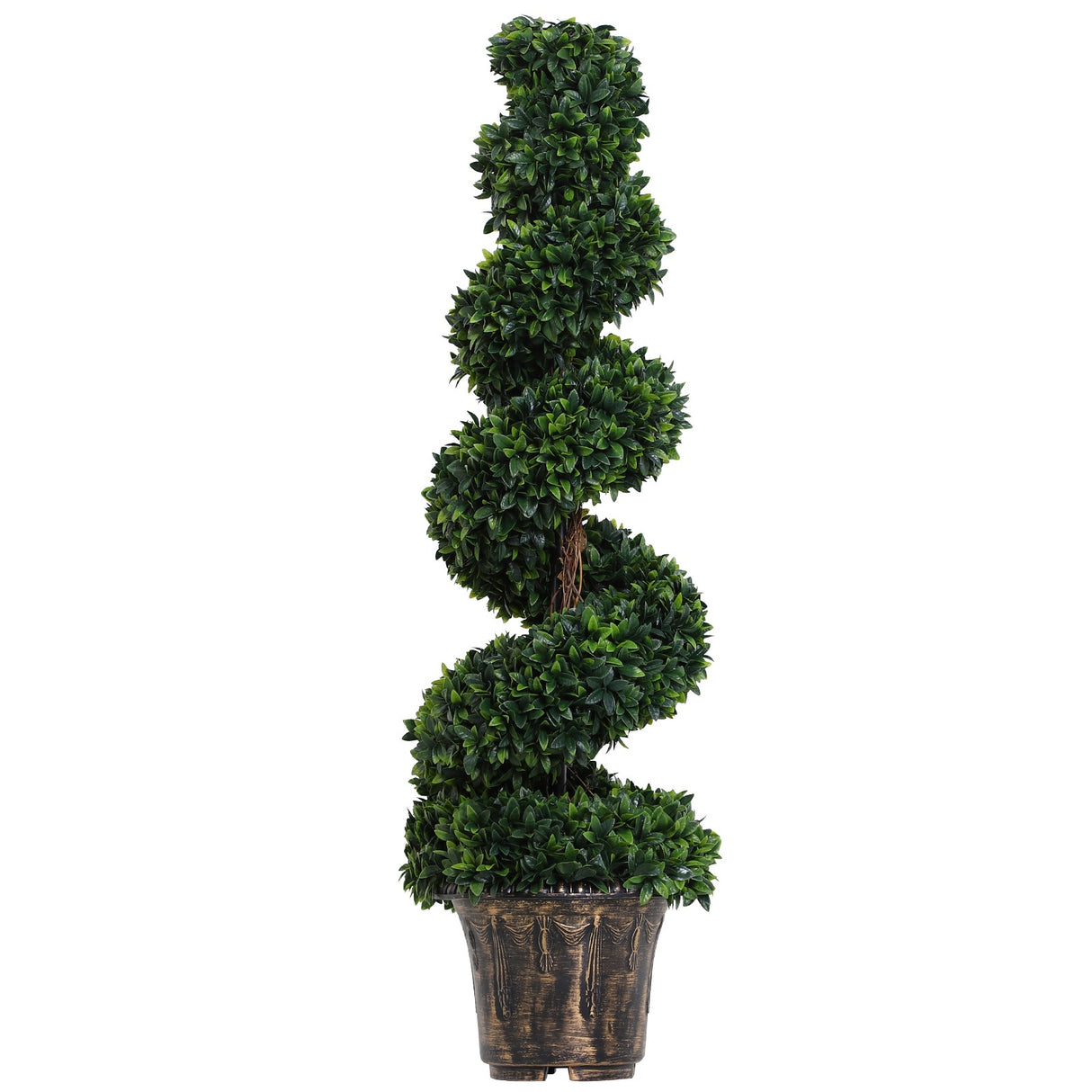 easycomfort easycomfort pianta artificiale bosso a spirale da esterno e interno con vaso 32 x 112cm