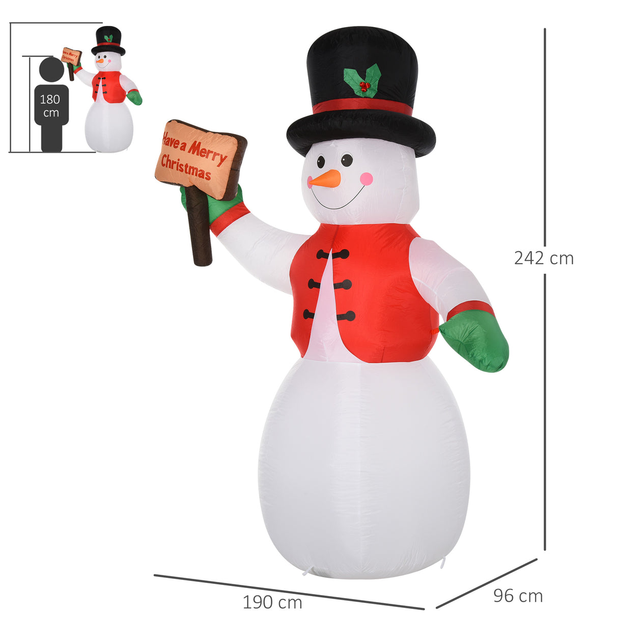 easycomfort easycomfort pupazzo di neve gonfiabile gigante 242cm con luci a led decorazione natalizia per esterno impermeabile