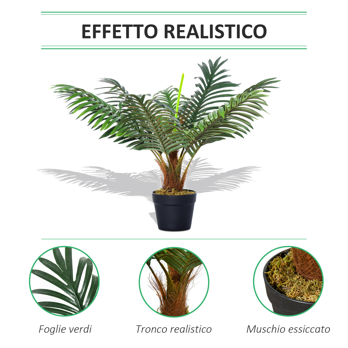 easycomfort easycomfort palma in plastica decorativa pianta tropicale finta con vaso