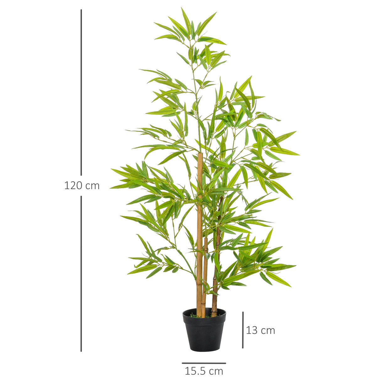 easycomfort set 2 piante di bambu artificiali in vaso da 120cm per interni ed esterni