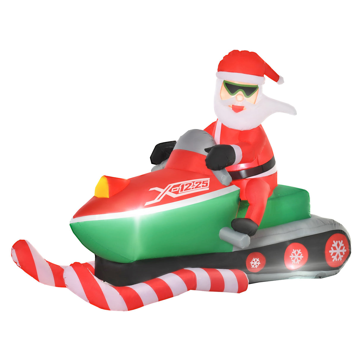 easycomfort easycomfort babbo natale gonfiabile su motoslitta con luci led integrate decorazione natalizia da esterno verderosso