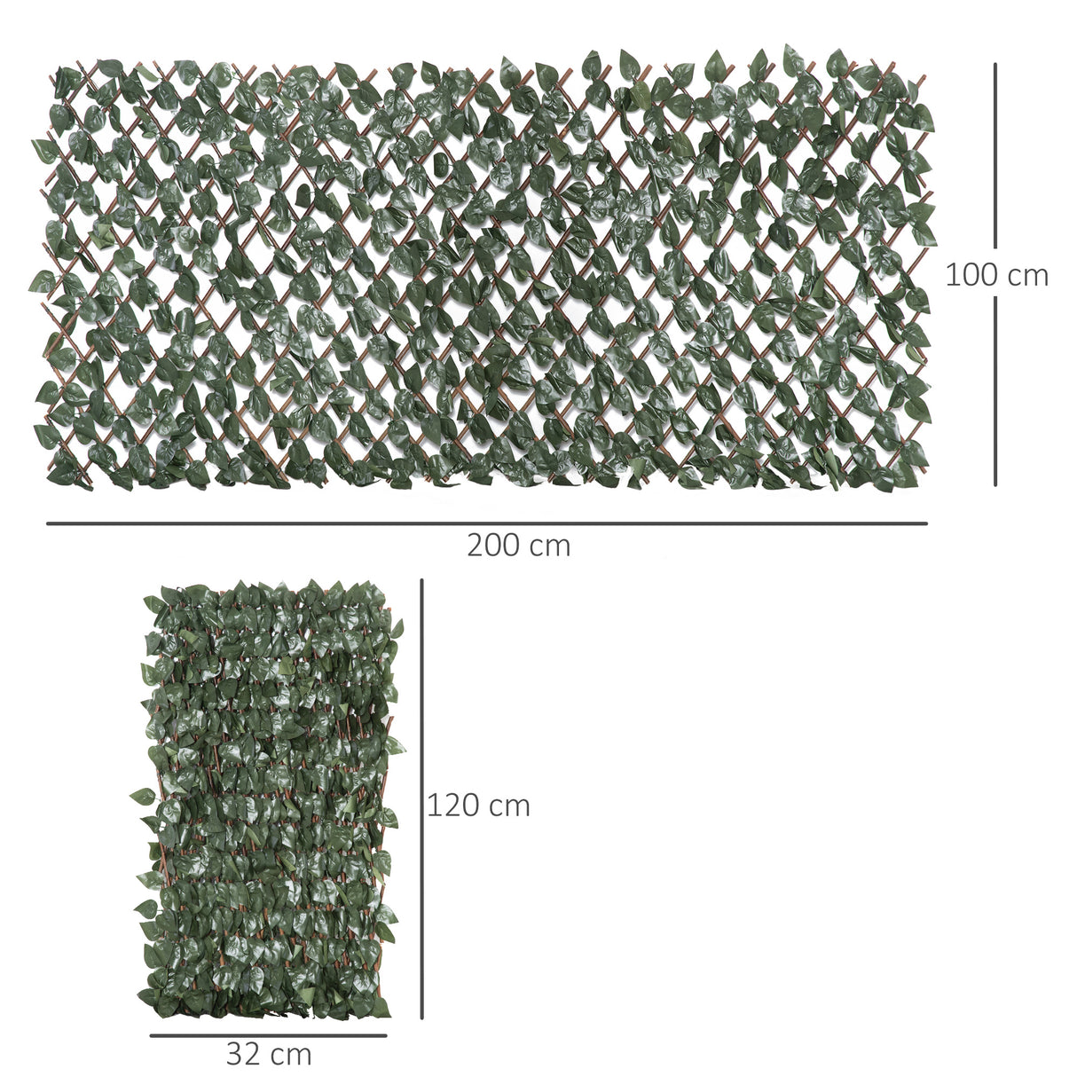 easycomfort finta siepe 8 pezzi parete verde estensibile per esterni in legno e poliestere 200x100cm