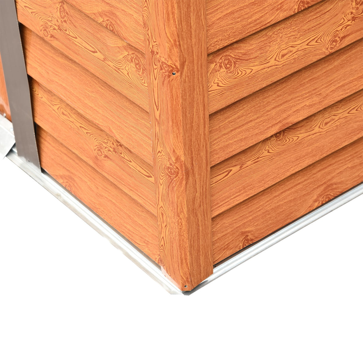 easycomfort casetta da giardino in acciaio e pp con prese d aria 197.5x160x178 201cm marrone