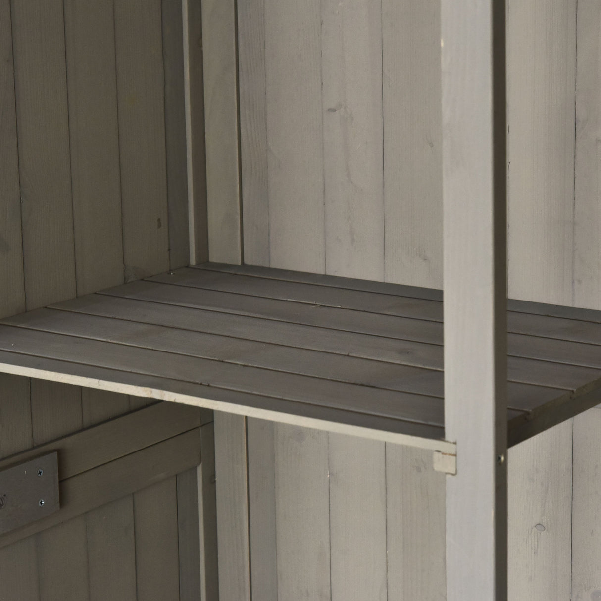 easycomfort casetta da giardino legno con porta doppia mensole e finestre 127.5x50x164cm