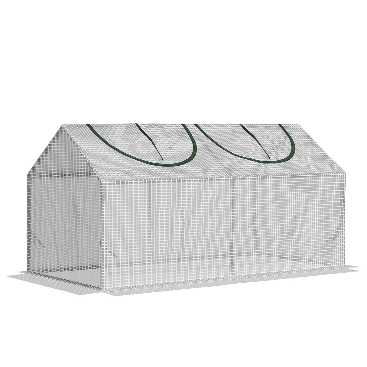 easycomfort mini serra da giardino con 2 finestre avvolgibili e copertura pe anti uv 119x60x60cm bianco
