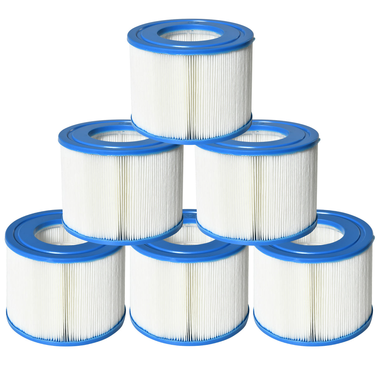 easycomfort set 6 filtri per piscine e spa gonfiabili in tessuto non tessuto o10.5x8cm blu e bianco