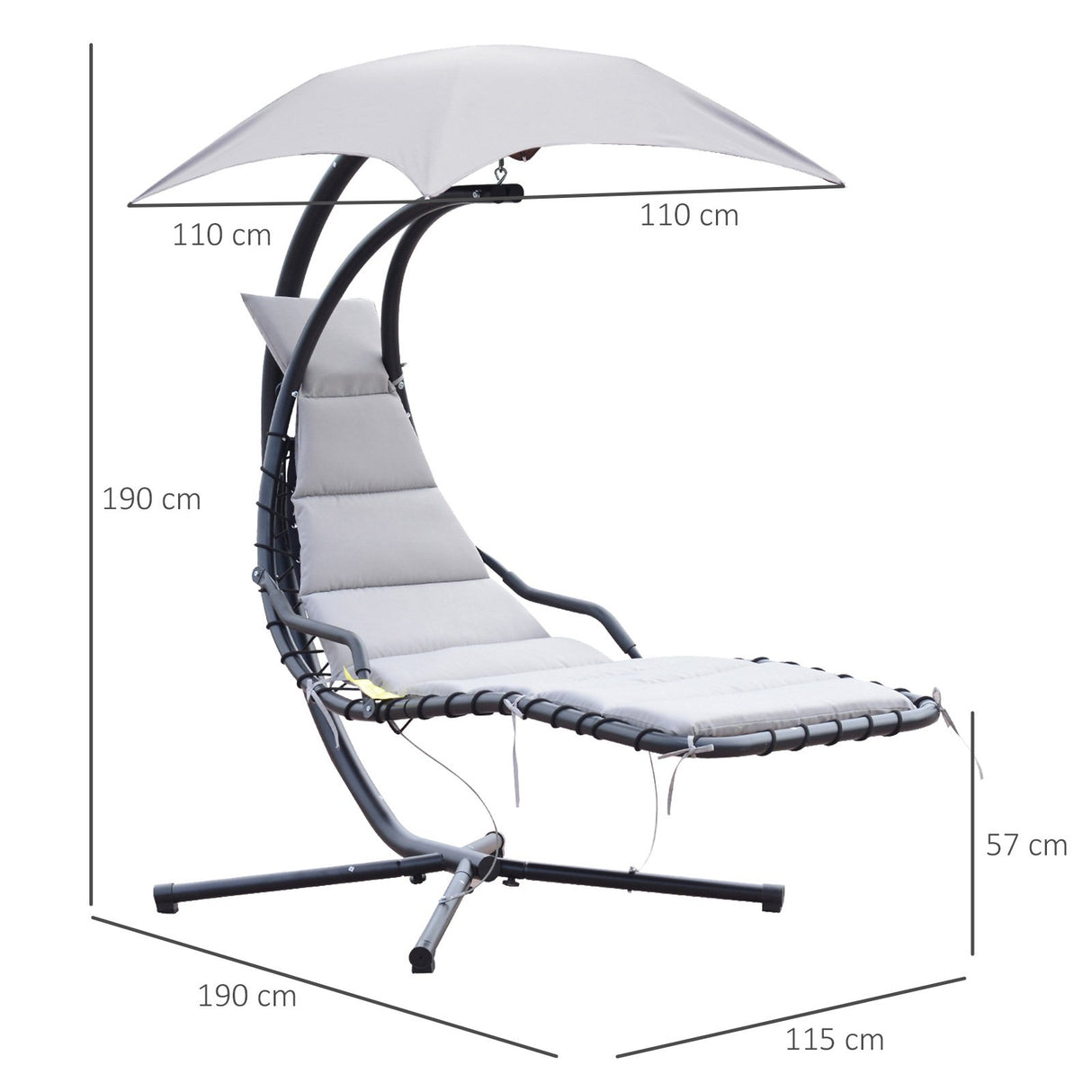 easycomfort easycomfort sdraio da giardino a dondolo relax chaise longue di lusso con tettuccio grigio