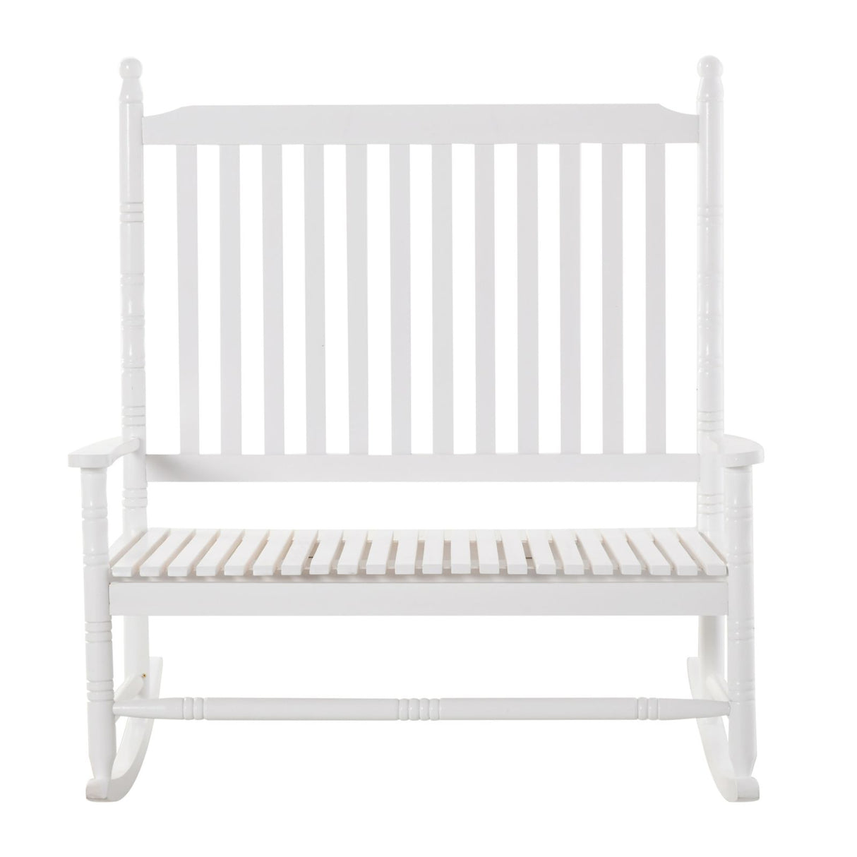 easycomfort easycomfort panchina a dondolo da giardino 2 posti con schienale alto e braccioli in legno bianco