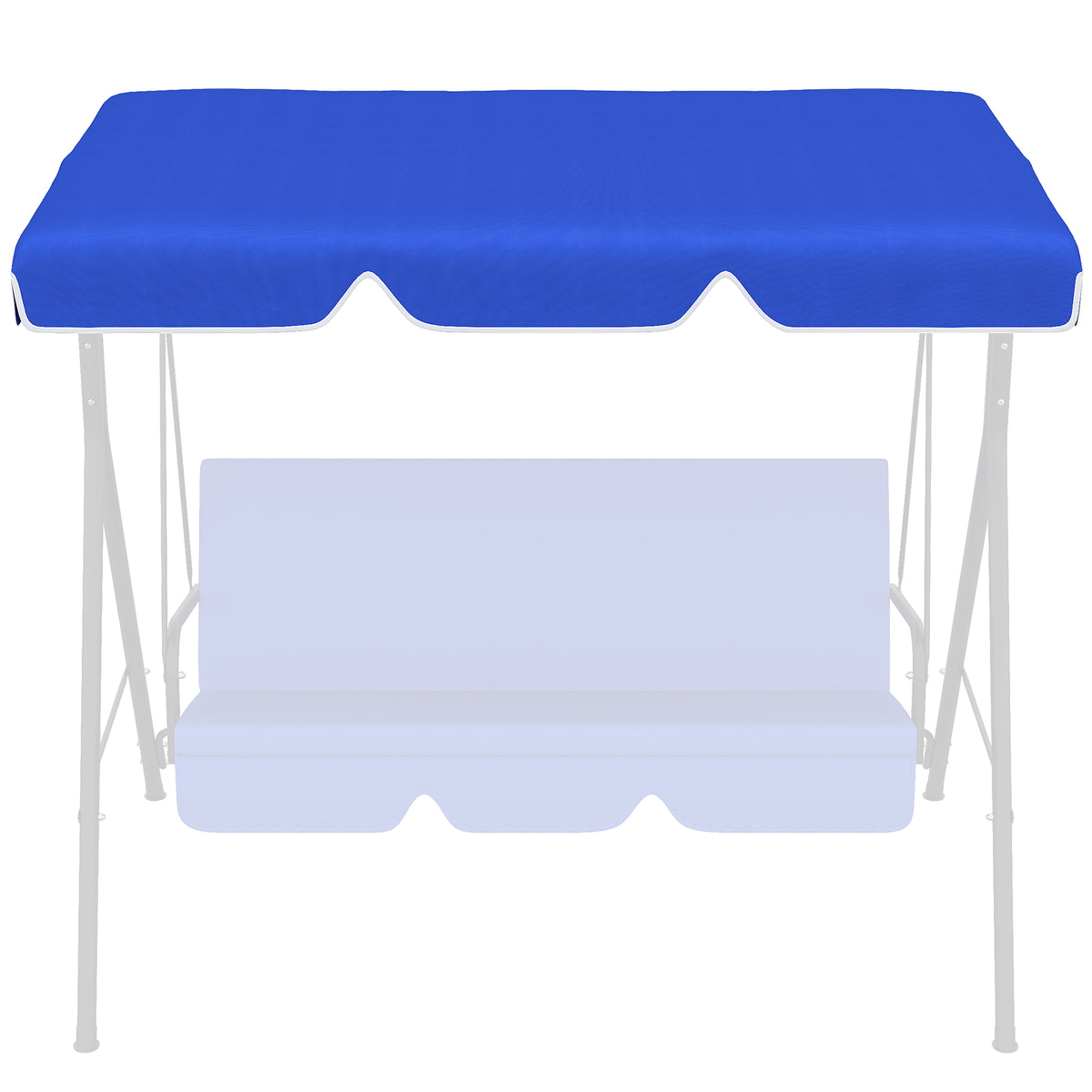 easycomfort tettuccio di ricambio per dondolo in poliestere con protezione uv50+ 192x144cm blu