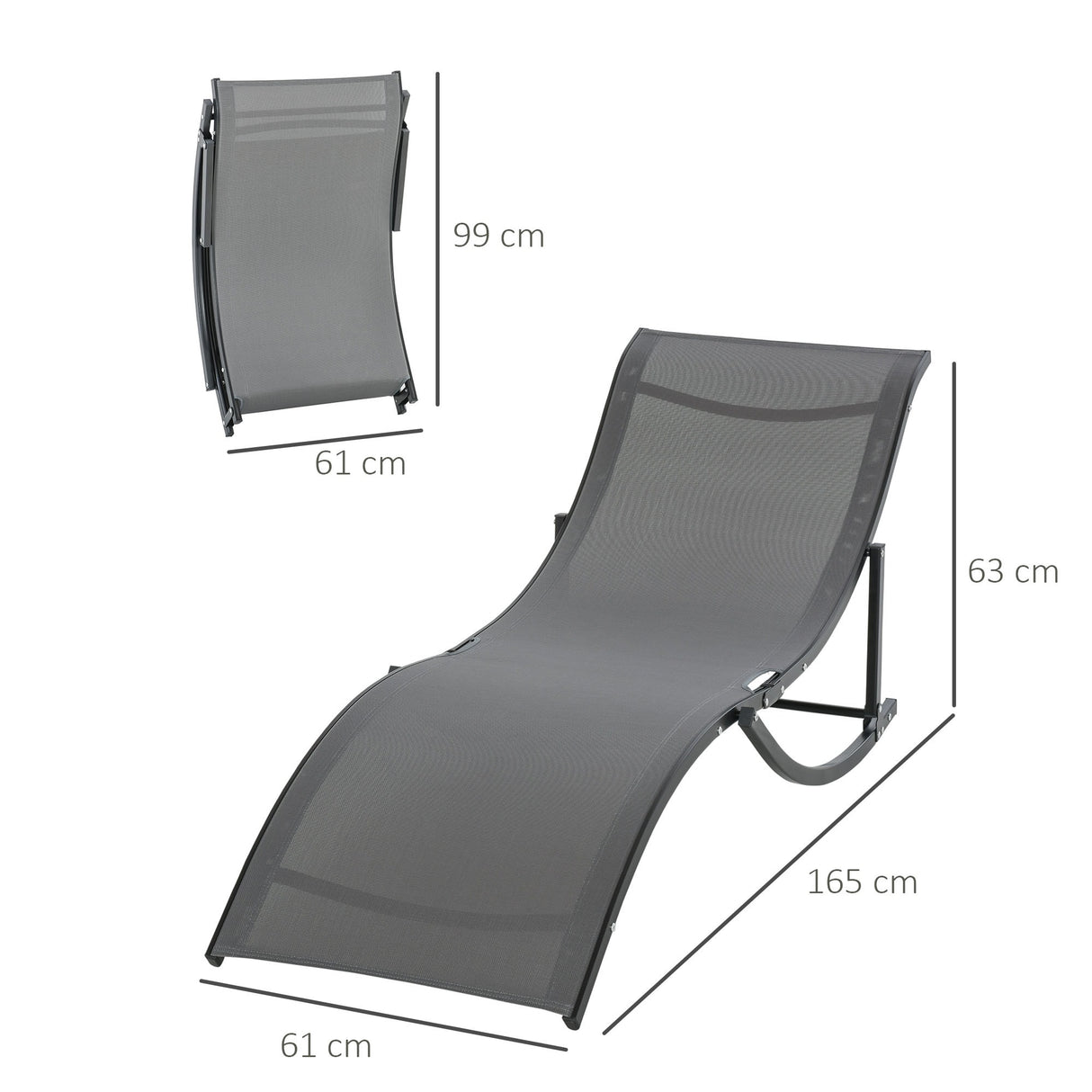 easycomfort set 2 sdraio da giardino pieghevoli lettino prendisole in alluminio e textilene 61x165x63cm