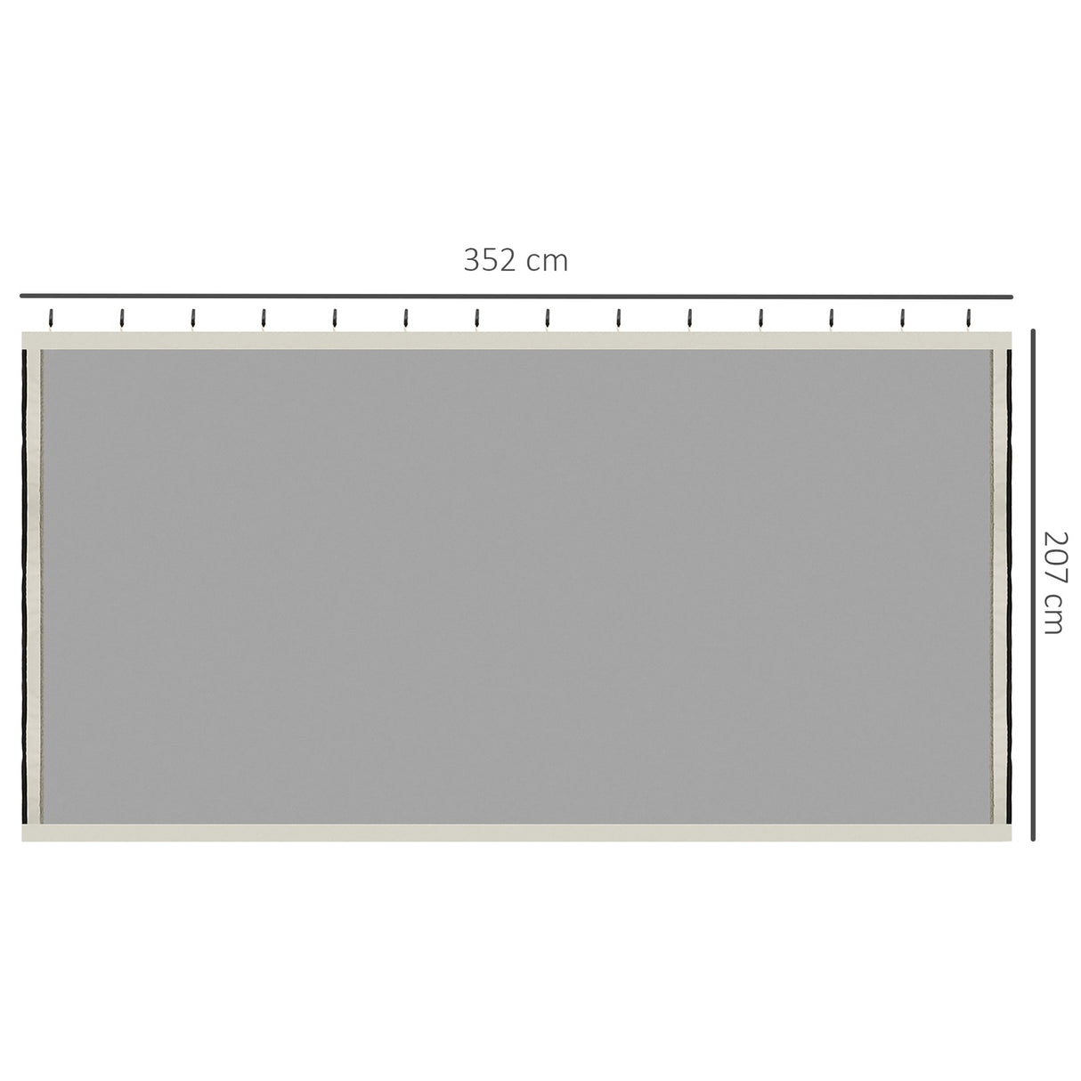 easycomfort zanzariera per gazebo tende di ricambio universale con cerniere 352x207cm nero beige