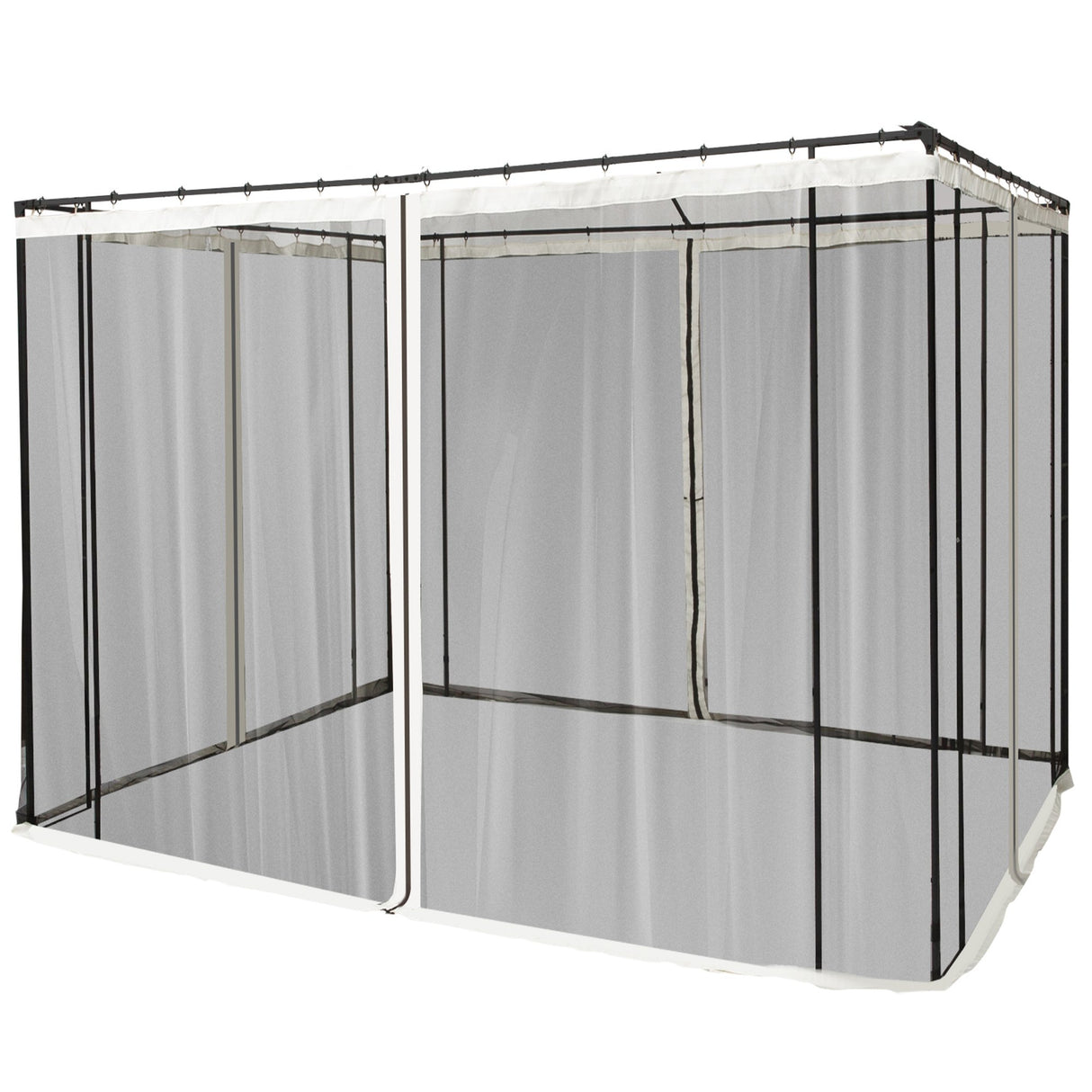 easycomfort zanzariera per gazebo tende di ricambio universale con cerniere 302x207cm nero beige